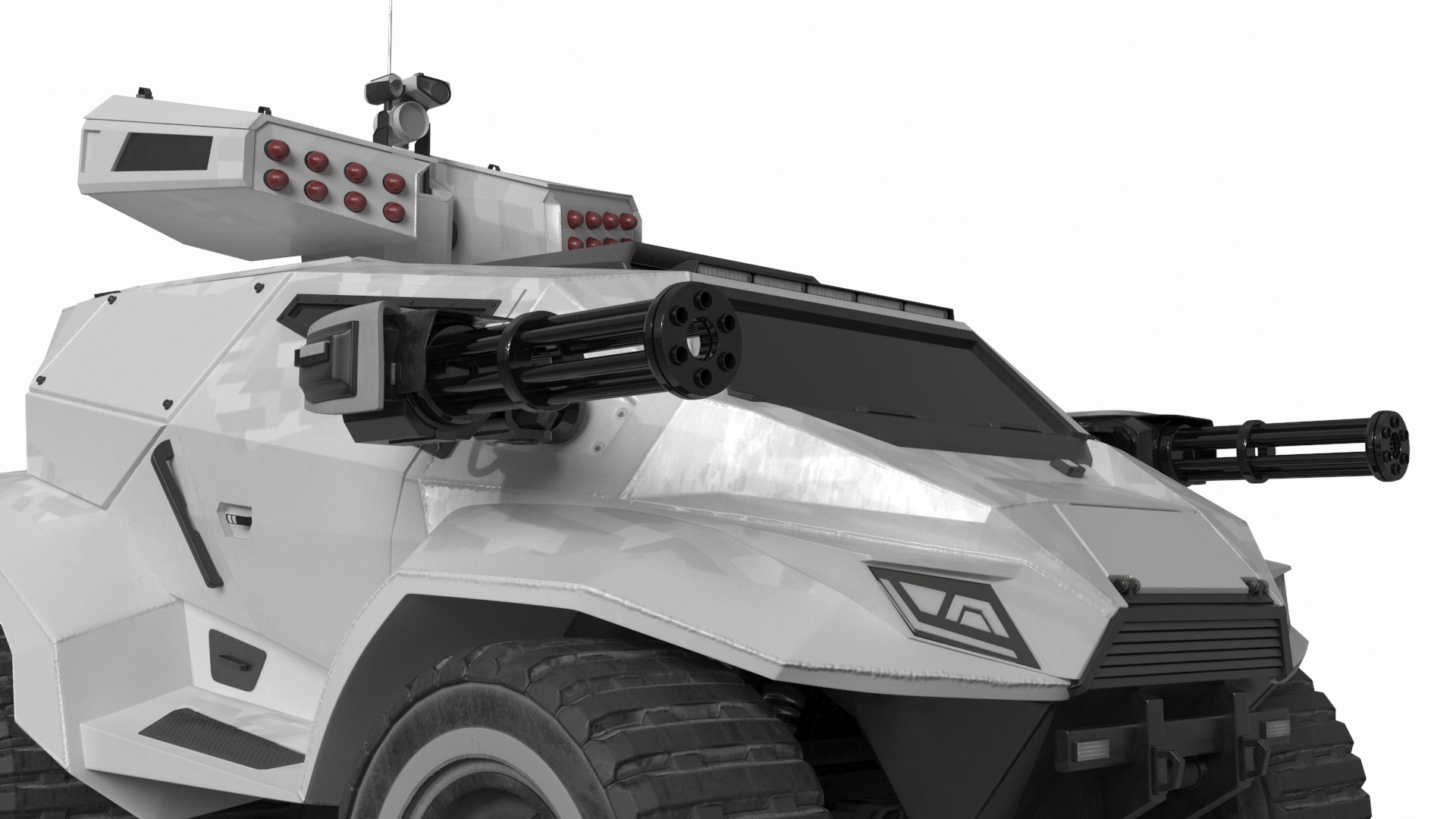 3D model Futuristic War Vehicle Winter Color