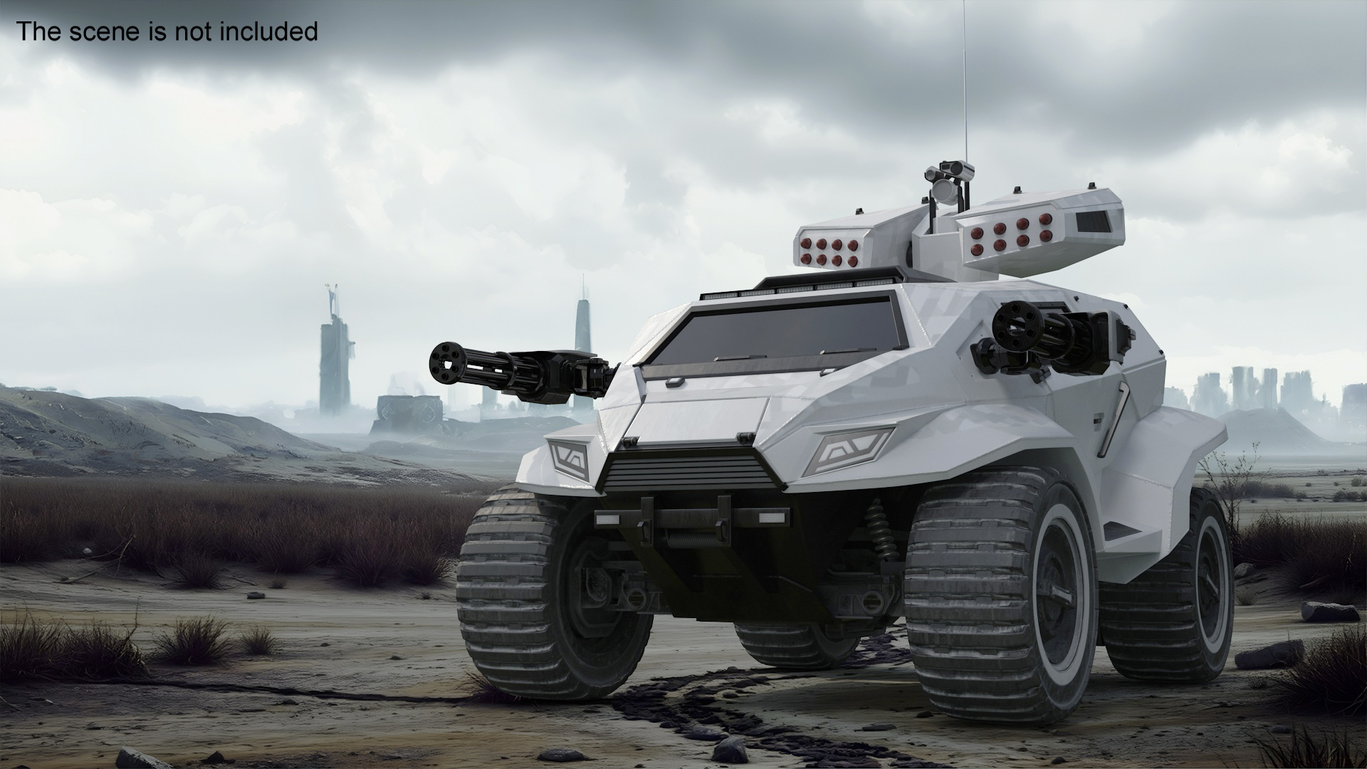 3D model Futuristic War Vehicle Winter Color