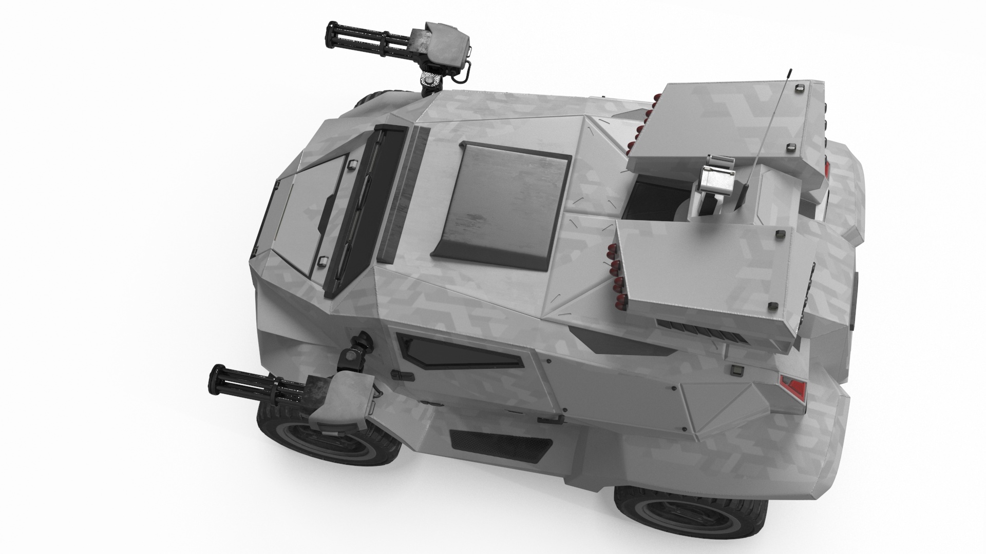 3D model Futuristic War Vehicle Winter Color