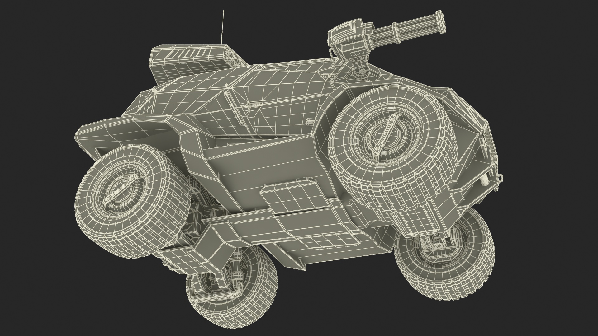 3D model Futuristic War Vehicle Winter Color