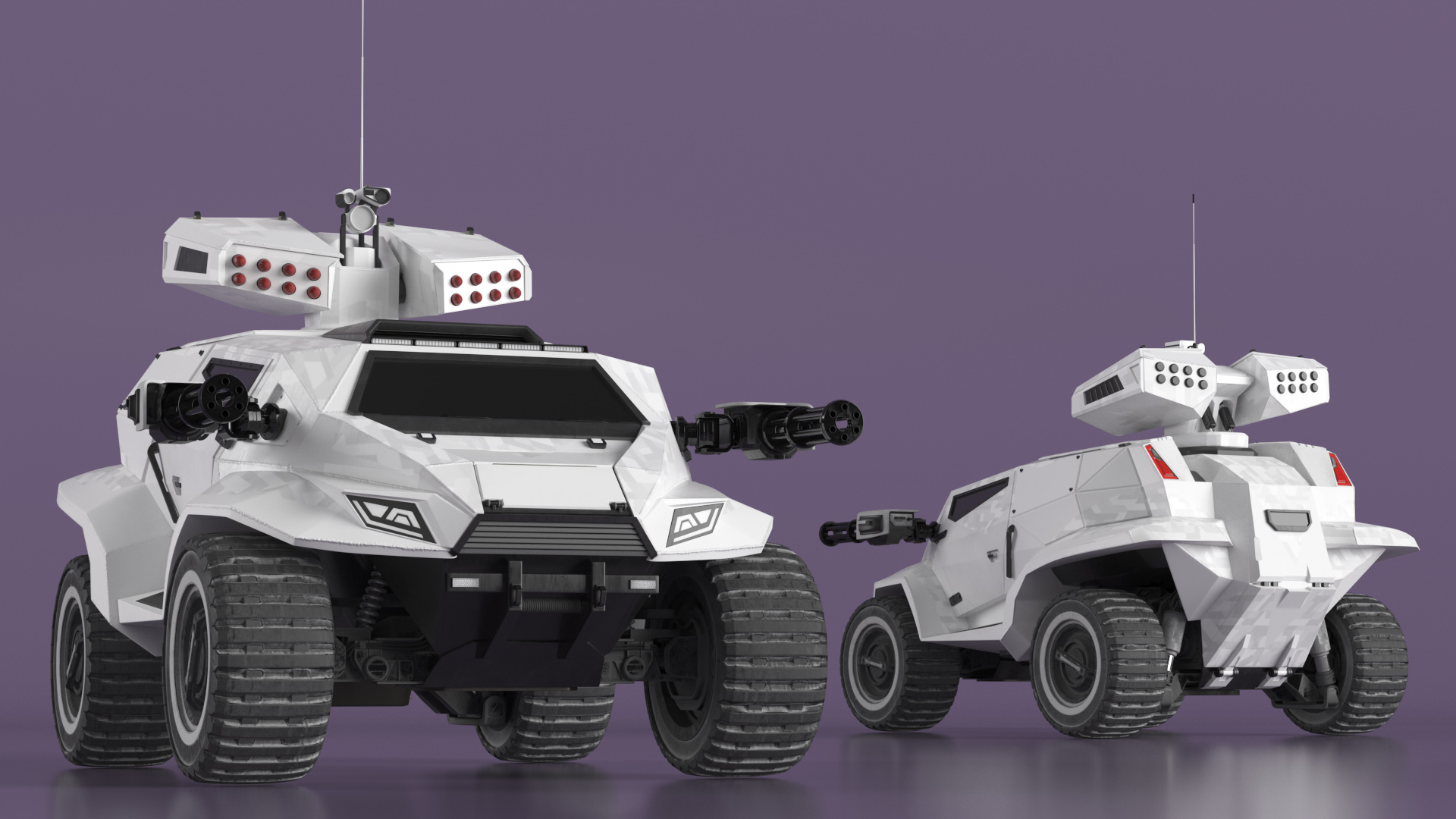 3D model Futuristic War Vehicle Winter Color