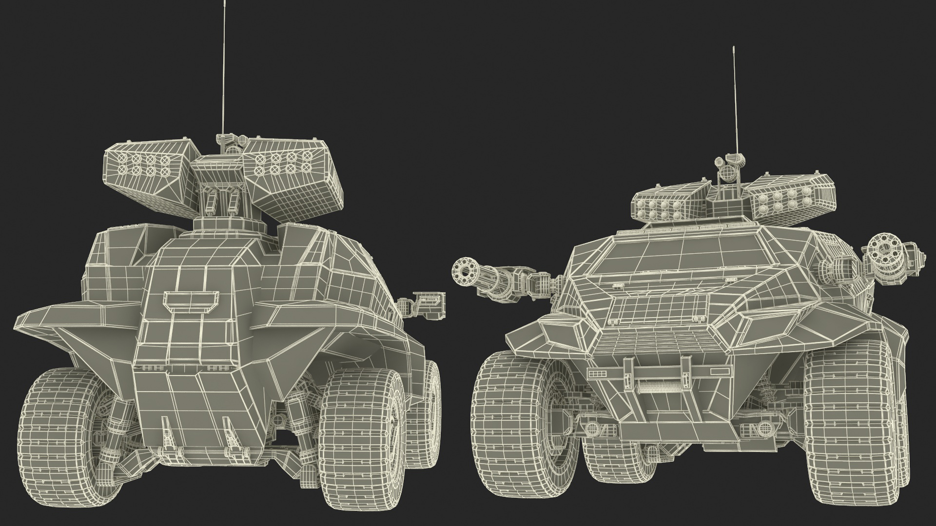 3D model Futuristic War Vehicle Winter Color