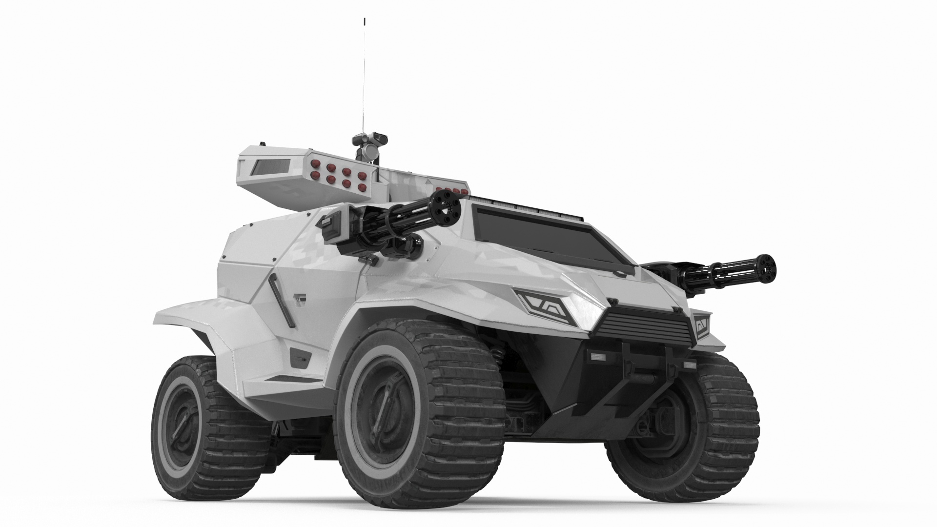 3D model Futuristic War Vehicle Winter Color