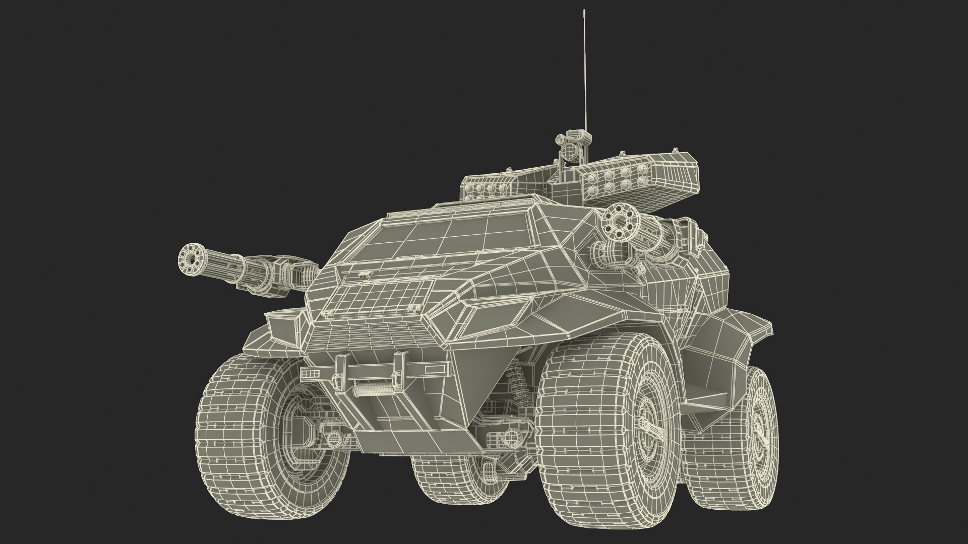 3D model Futuristic War Vehicle Winter Color