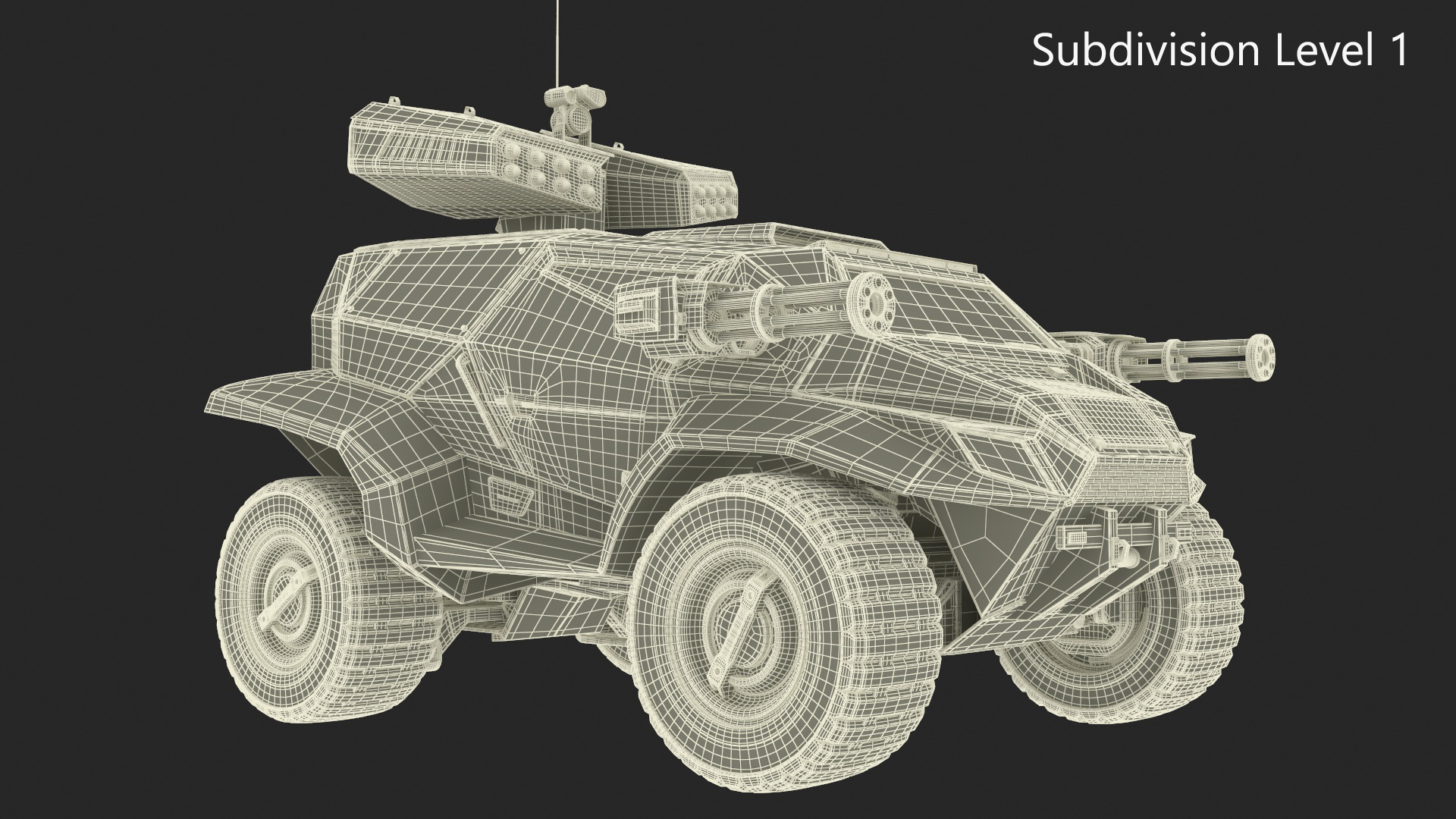 3D model Futuristic War Vehicle Winter Color