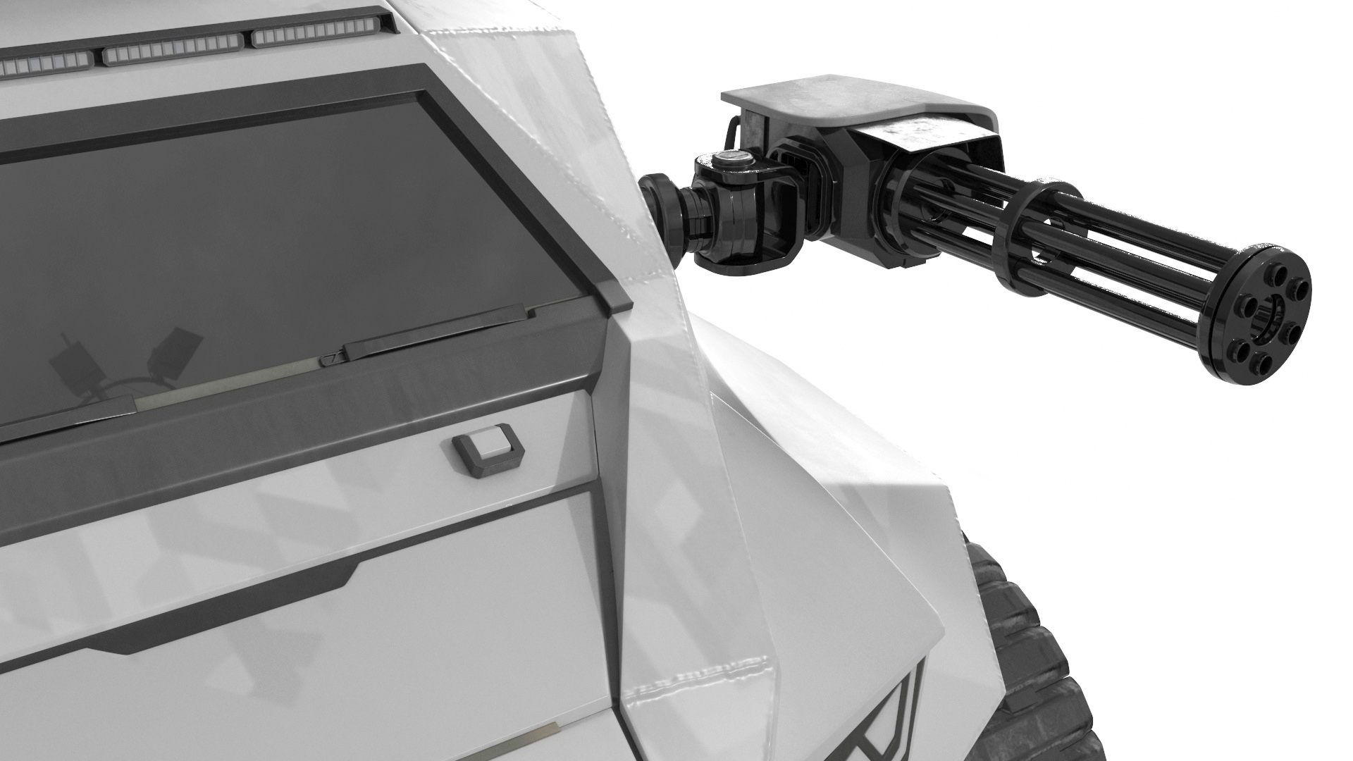 3D model Futuristic War Vehicle Winter Color