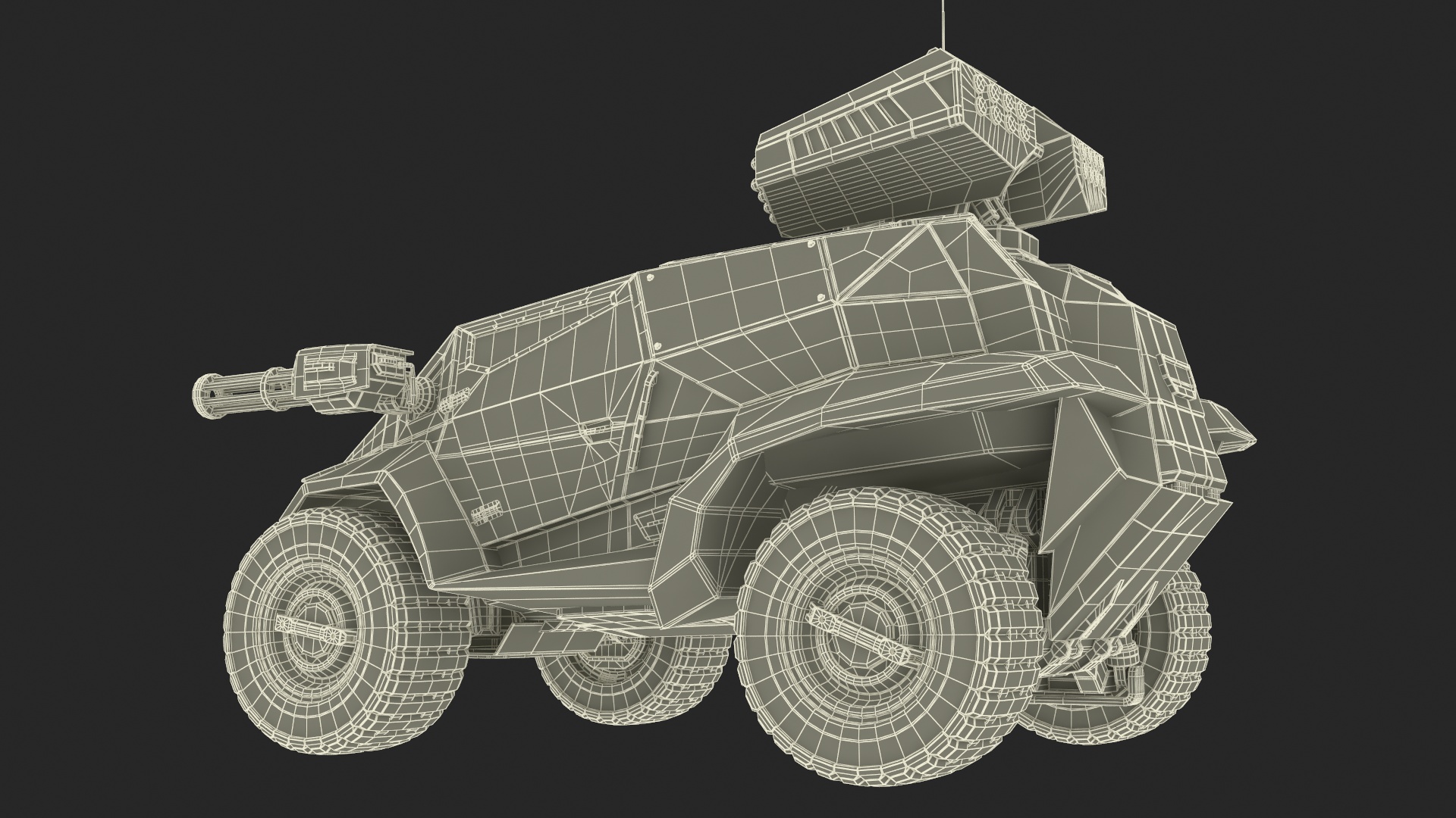 3D model Futuristic War Vehicle Winter Color