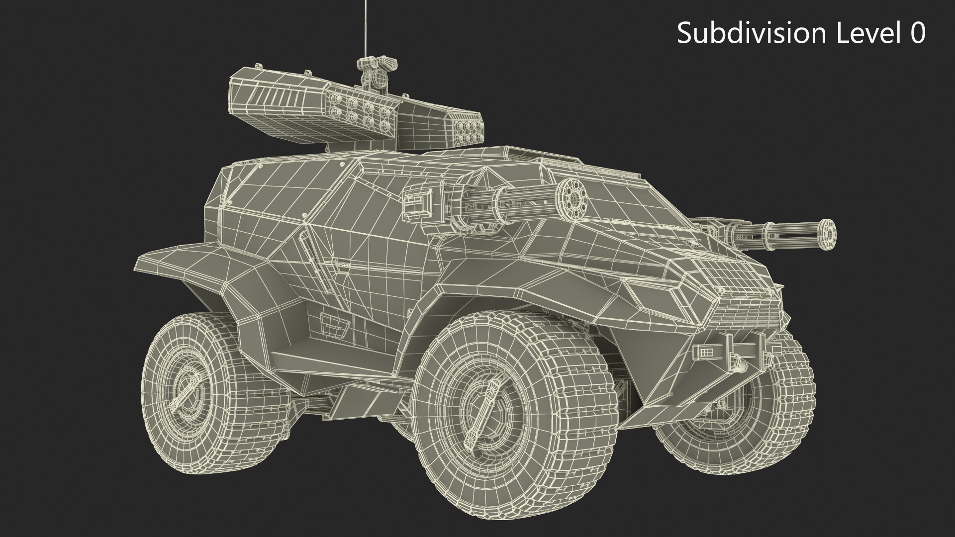 3D model Futuristic War Vehicle Winter Color