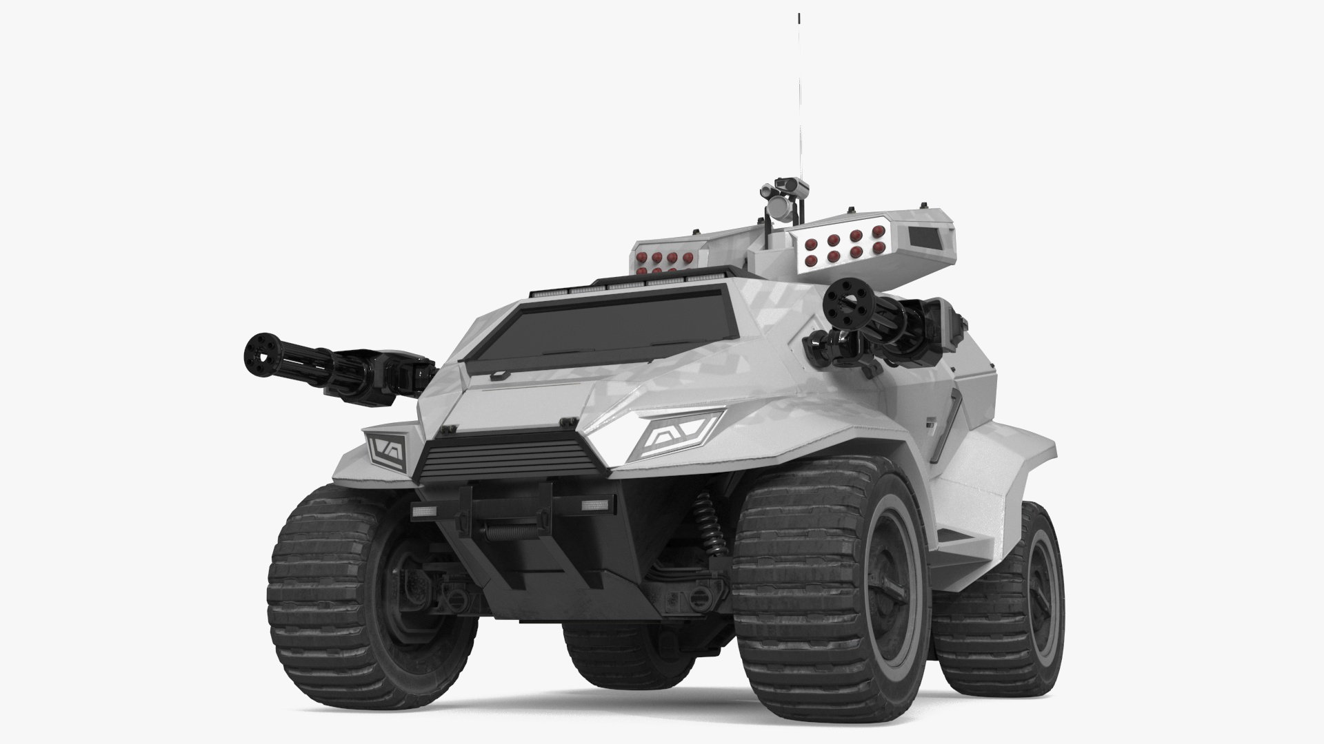 3D model Futuristic War Vehicle Winter Color