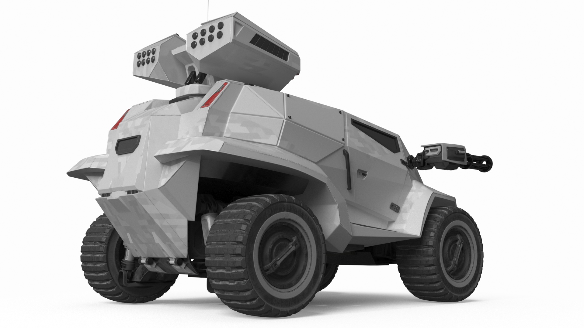 3D model Futuristic War Vehicle Winter Color