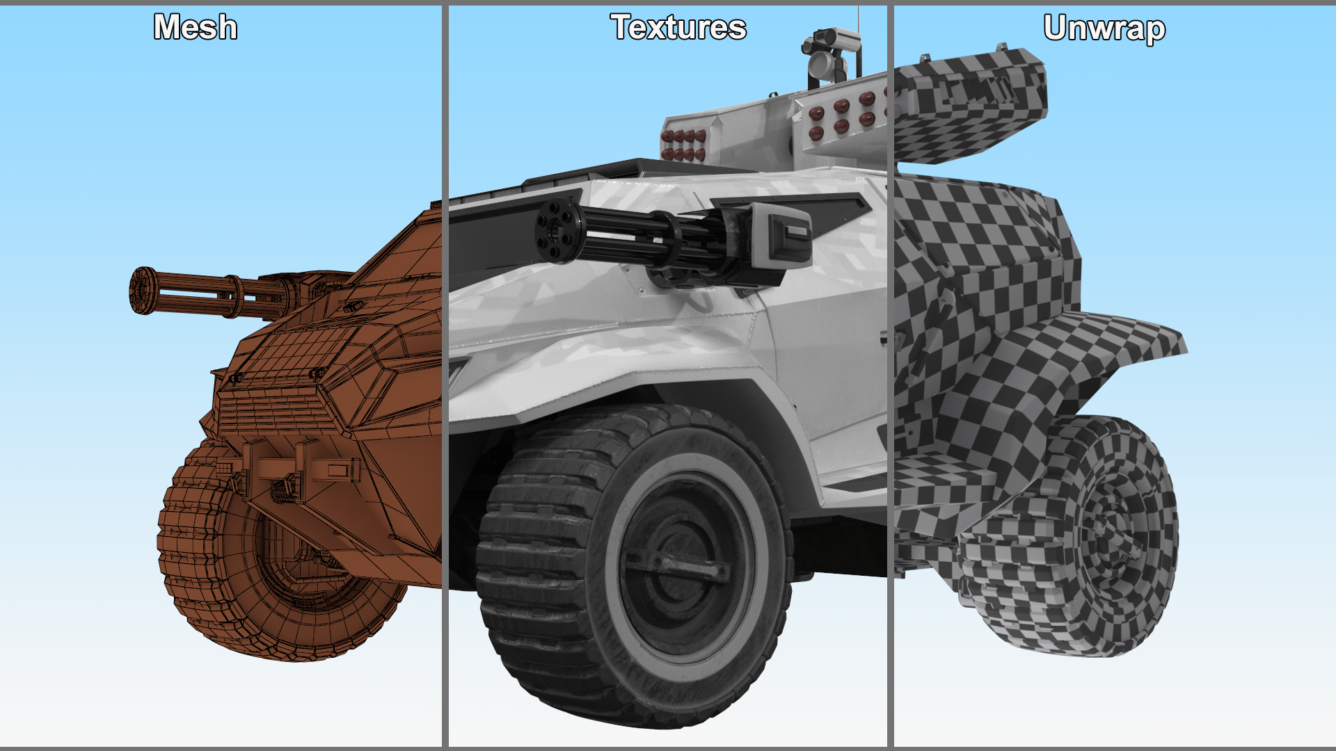 3D model Futuristic War Vehicle Winter Color