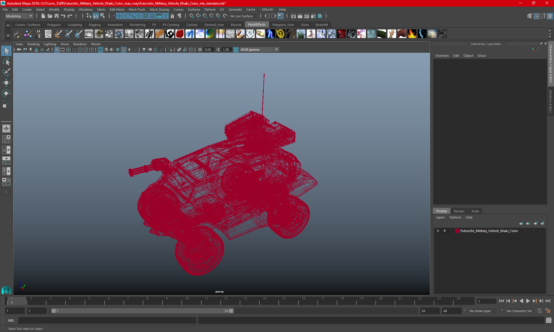 3D model Futuristic War Vehicle Winter Color