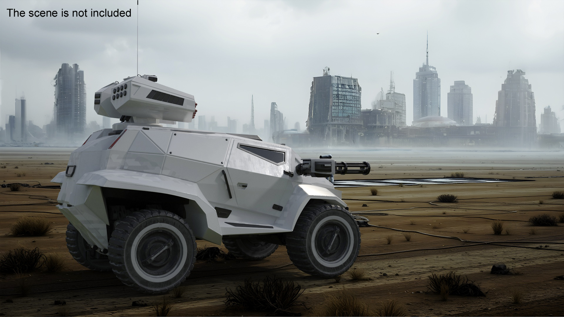 3D model Futuristic War Vehicle Winter Color