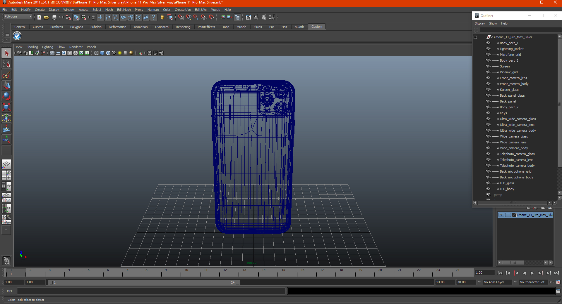 iPhone 11 Pro Max Silver 3D model