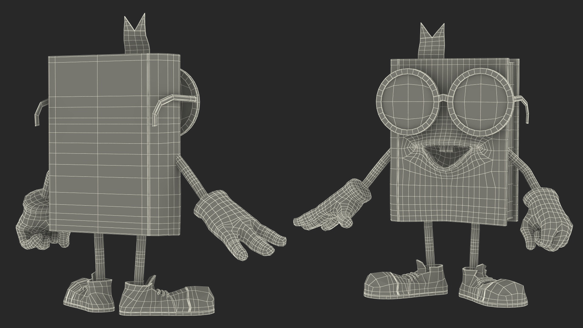 3D Cartoon Blue Book Character Standing Pose