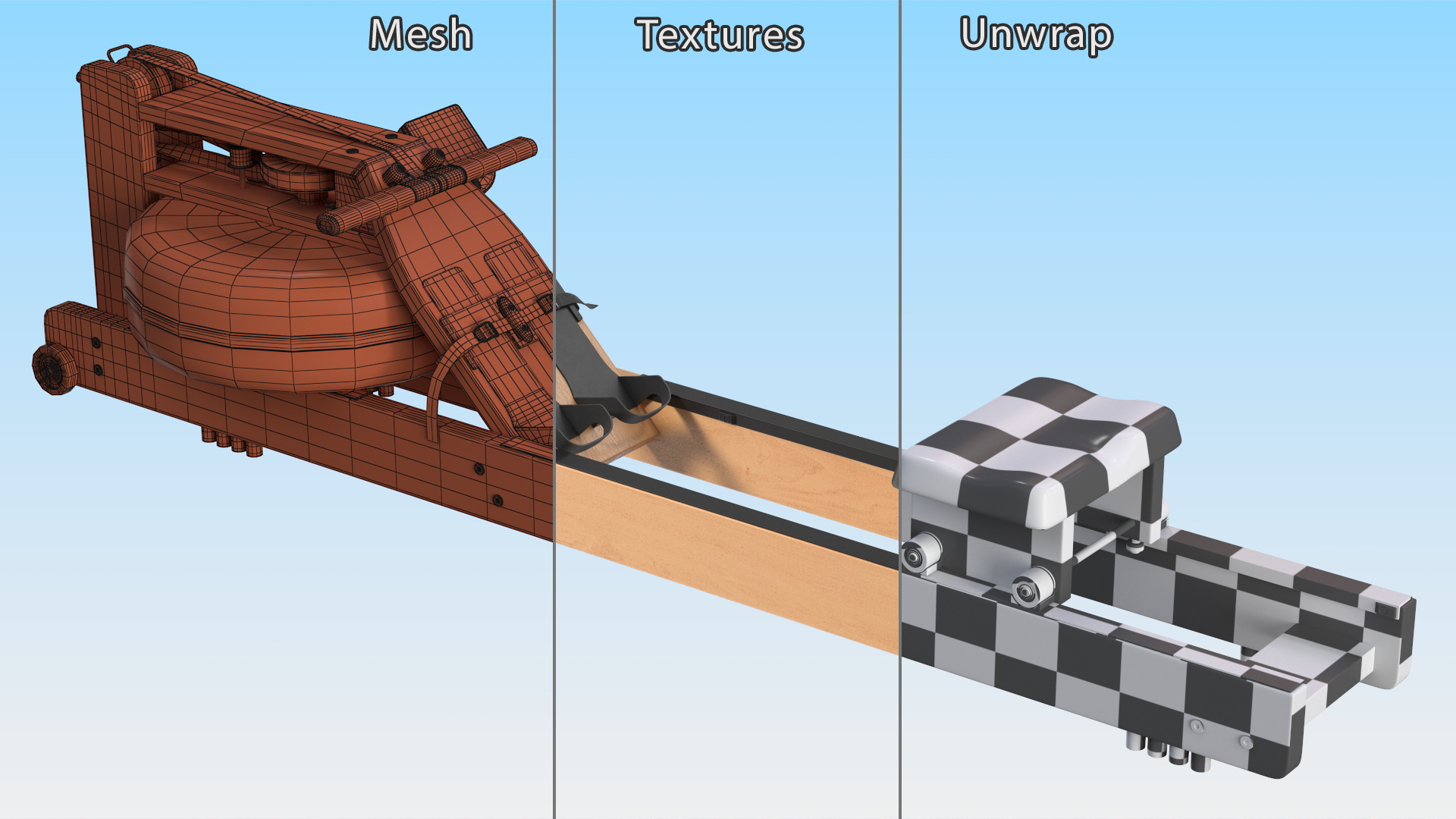 3D Rowing Simulator Wooden model