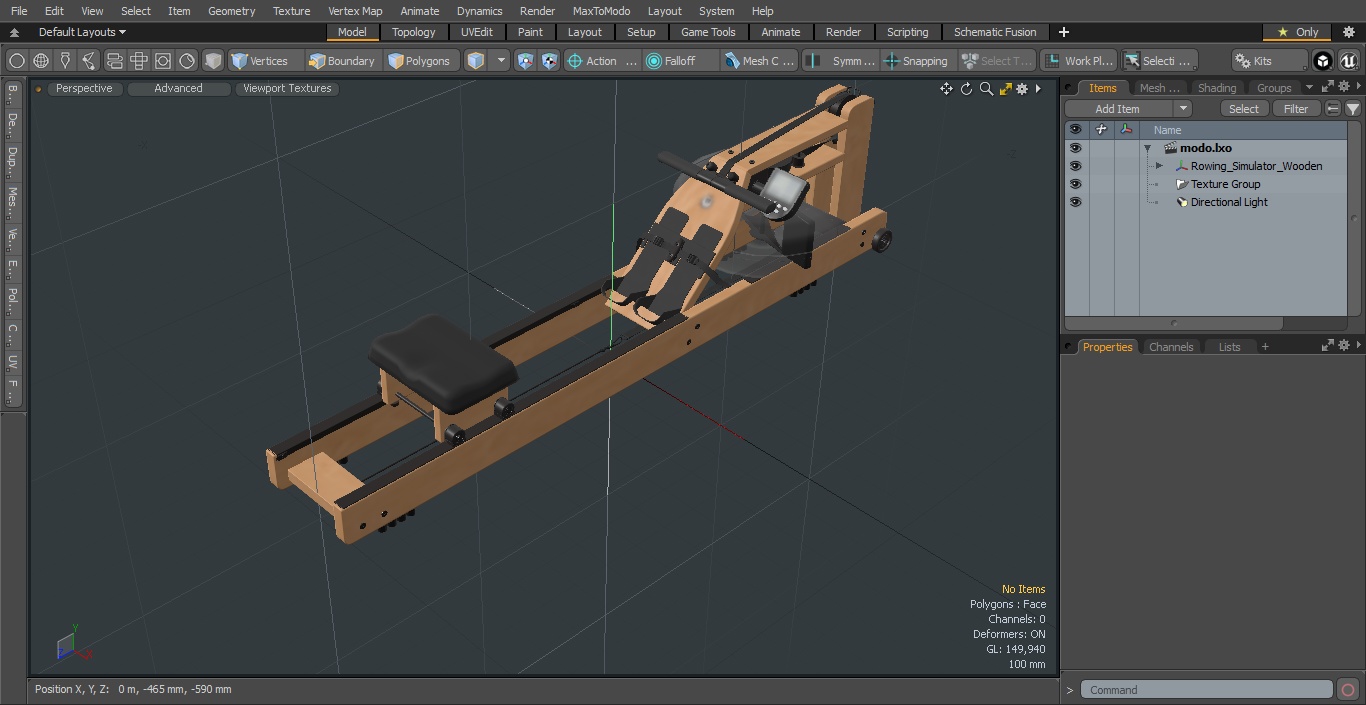 3D Rowing Simulator Wooden model