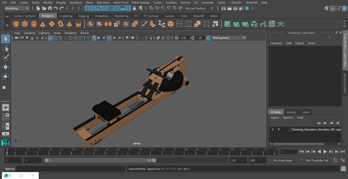 3D Rowing Simulator Wooden model