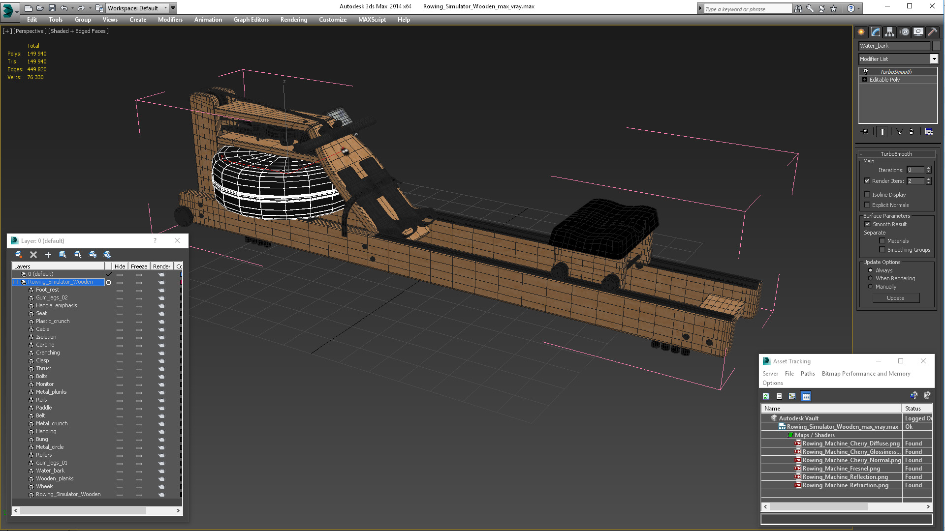 3D Rowing Simulator Wooden model