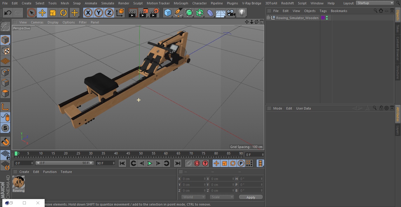 3D Rowing Simulator Wooden model