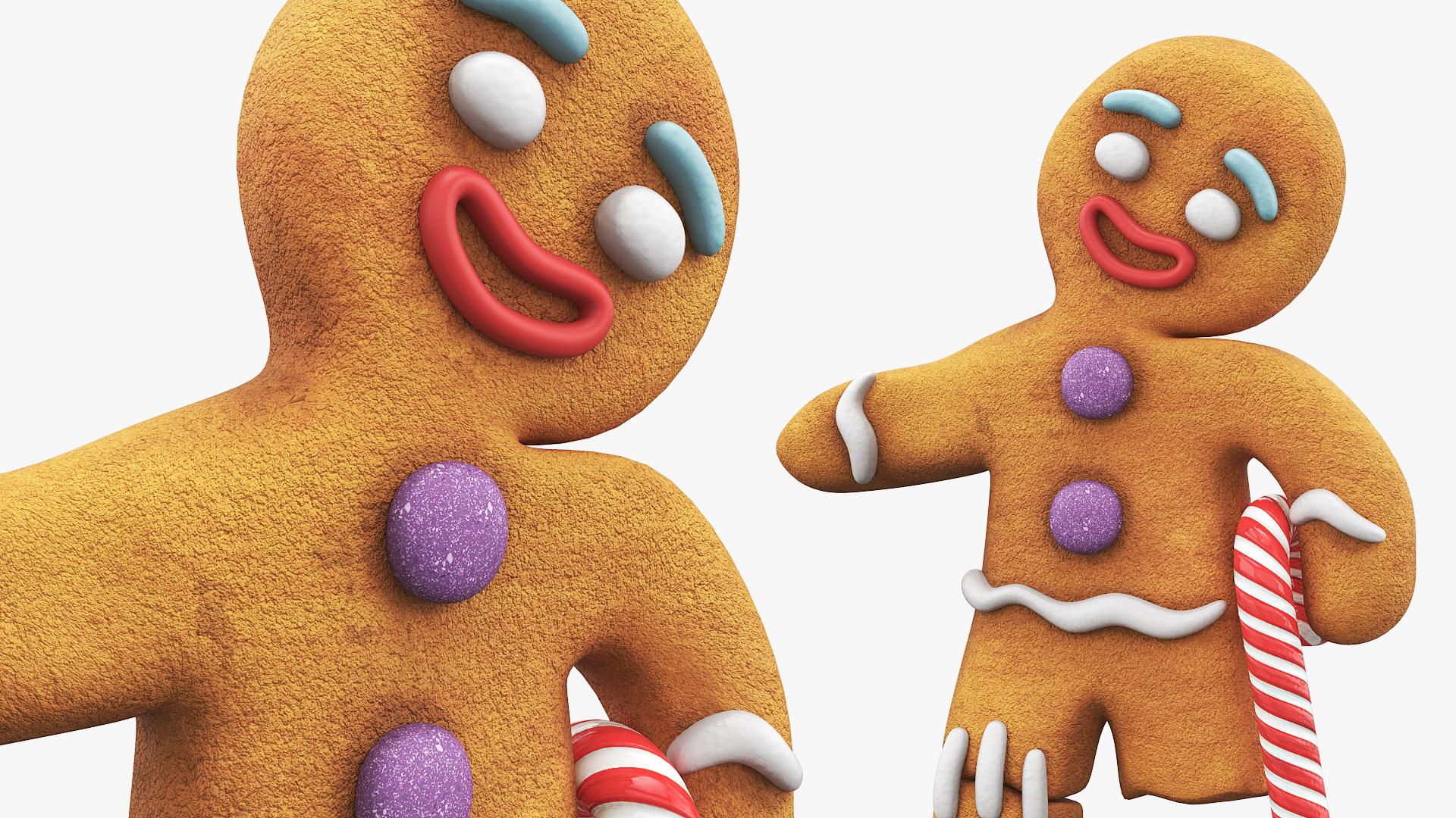 Shrek Gingy Missing Leg with Candy Cane Brown, view 5