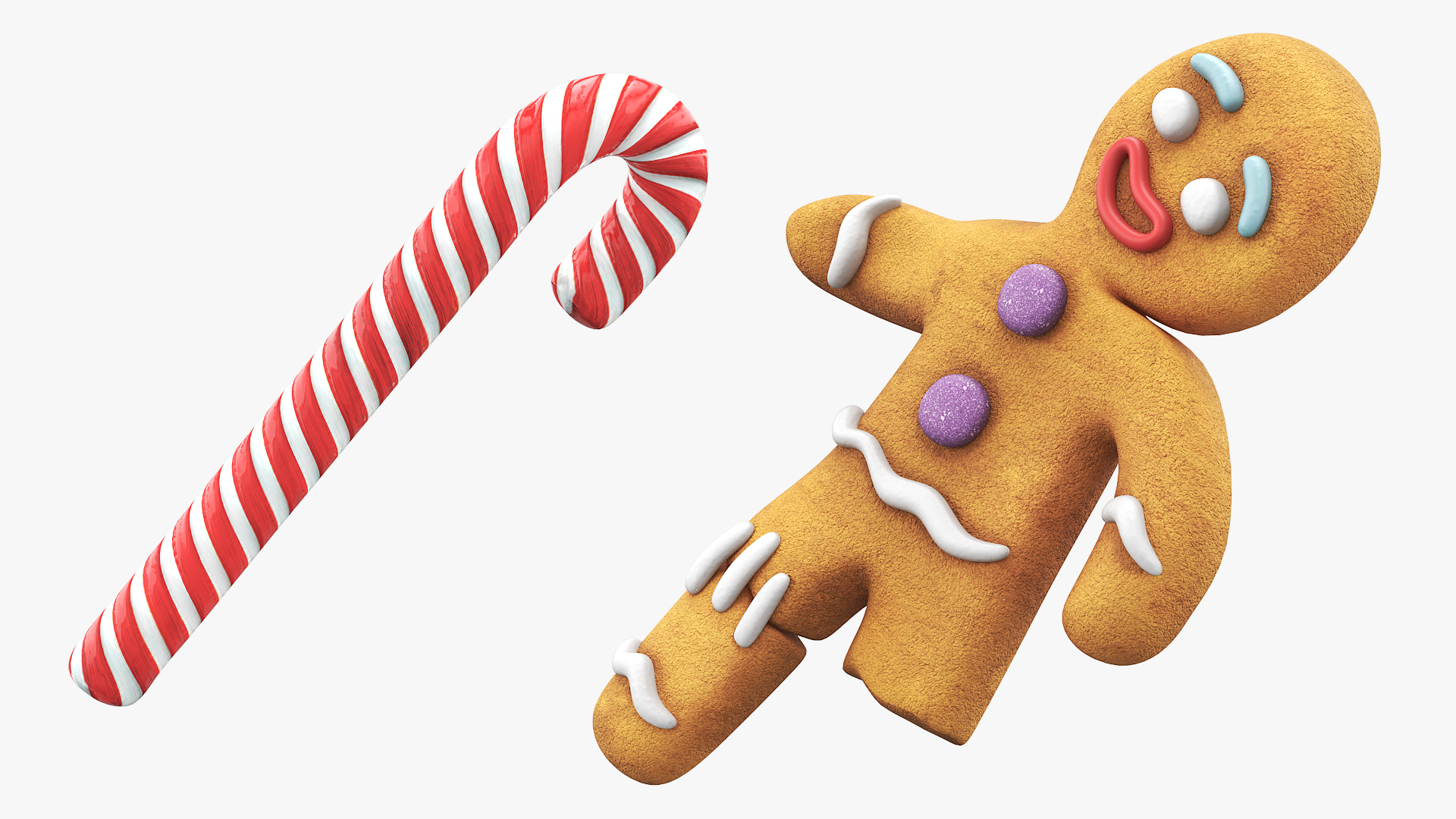 Shrek Gingy Missing Leg with Candy Cane Brown, view 7