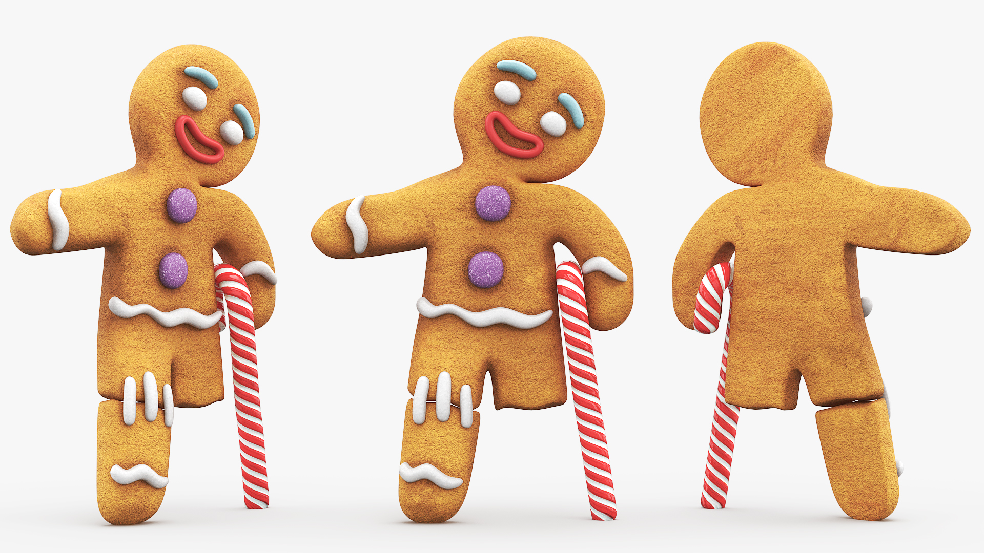 Shrek Gingy Missing Leg with Candy Cane Brown