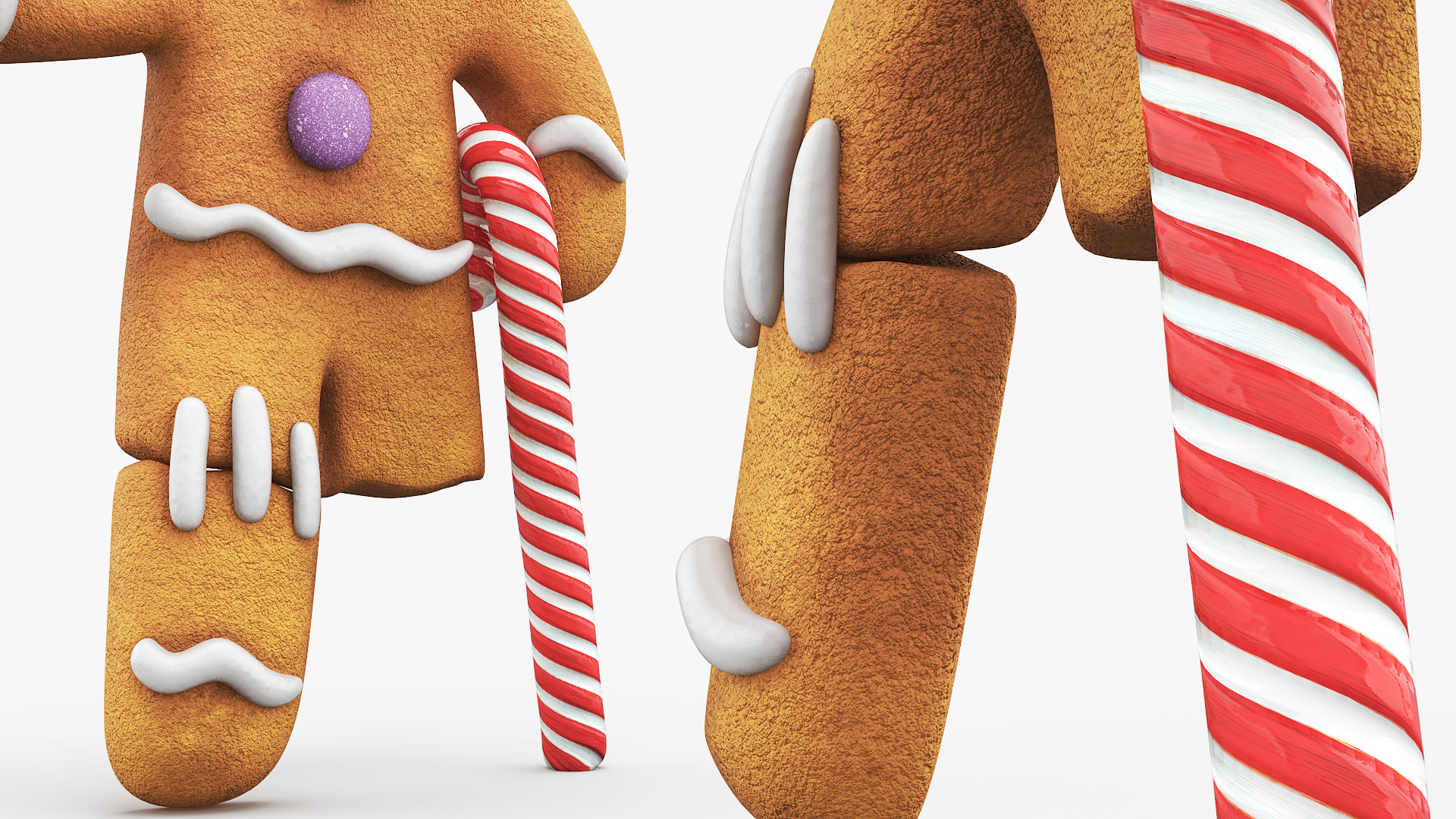Shrek Gingy Missing Leg with Candy Cane Brown, view 6