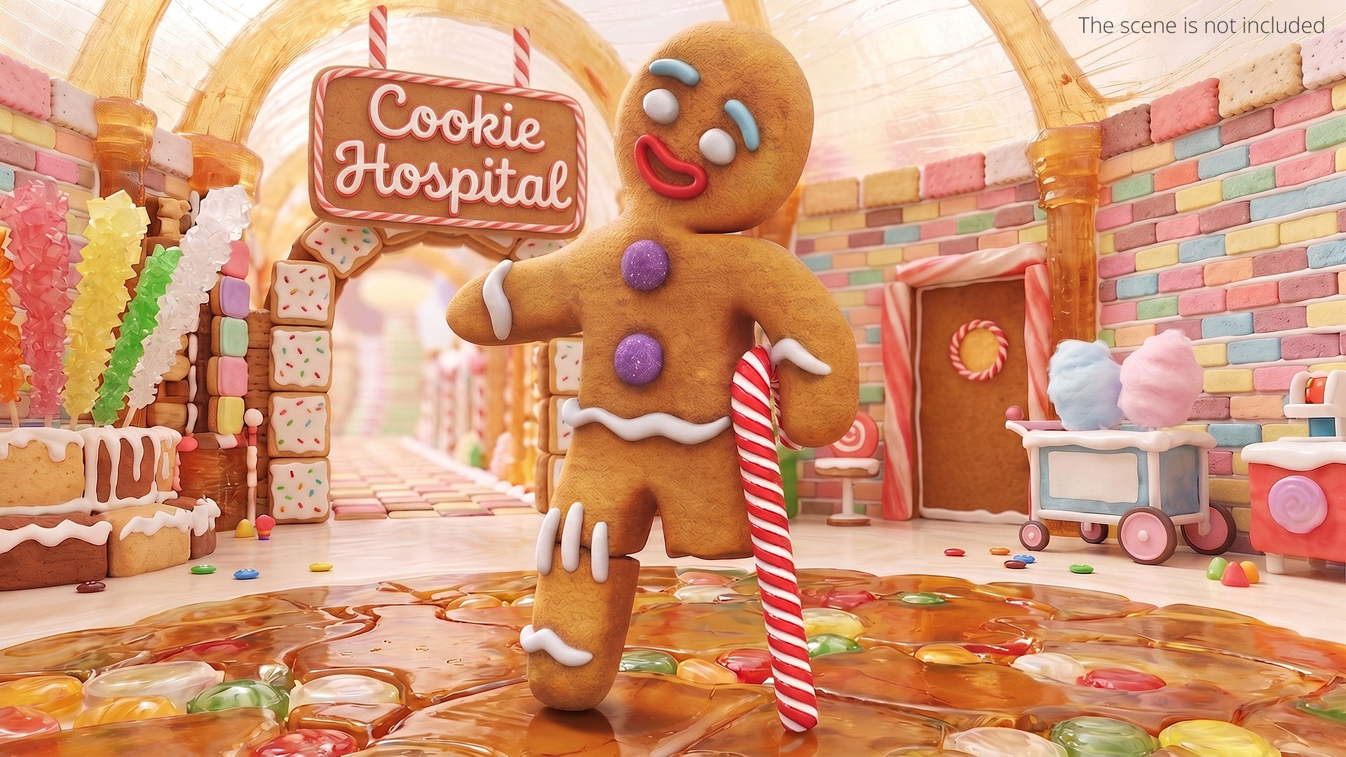 Shrek Gingy Missing Leg with Candy Cane Brown, view 2
