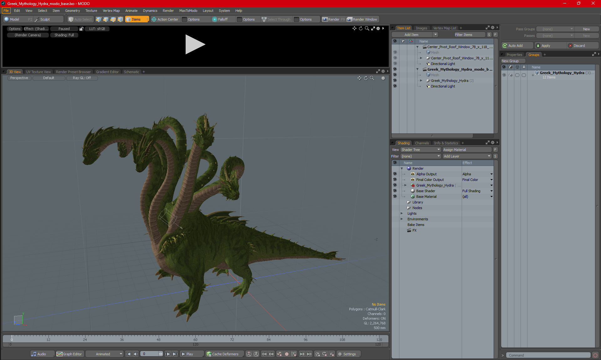 3D Greek Mythology Hydra