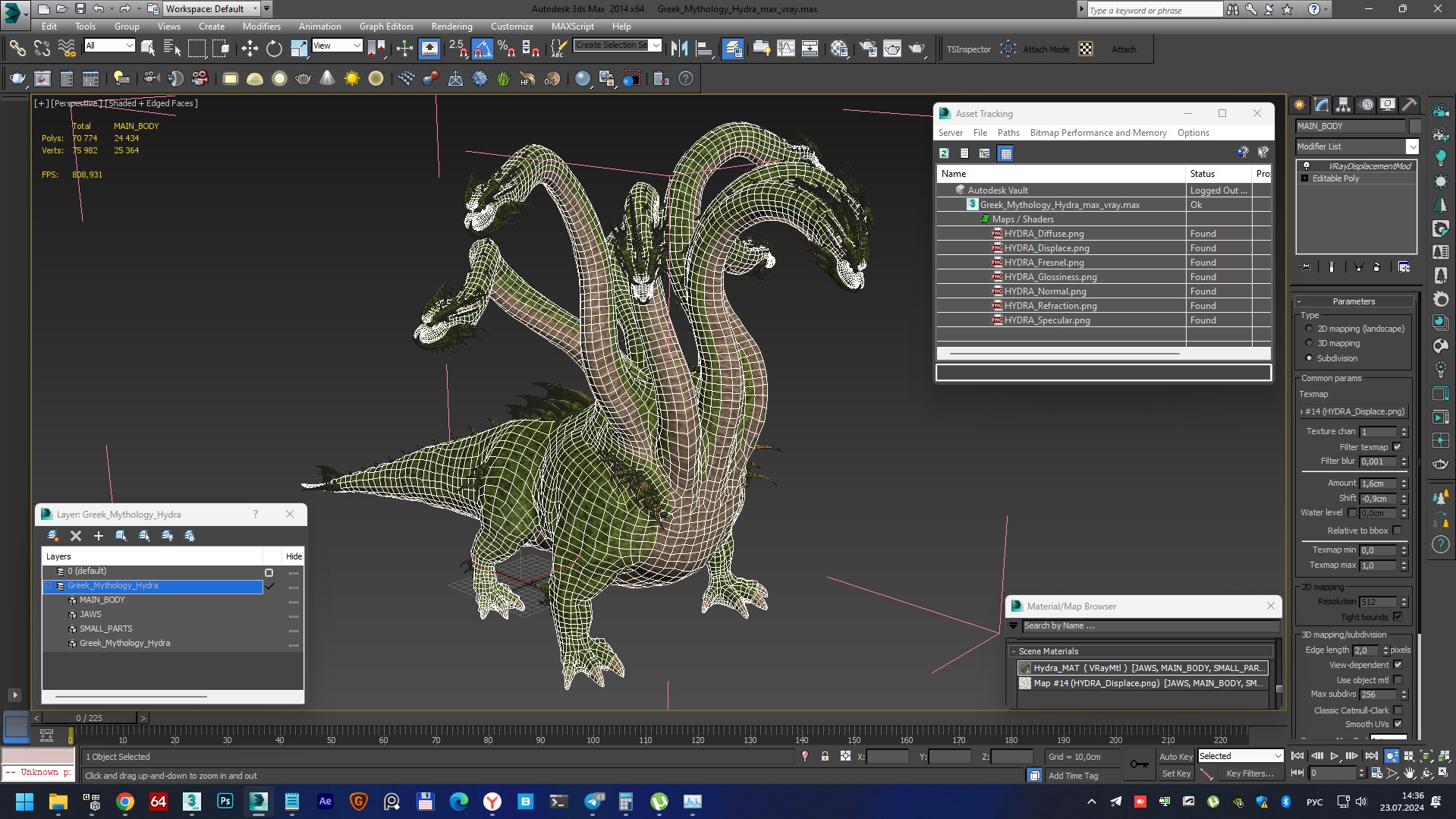 3D Greek Mythology Hydra