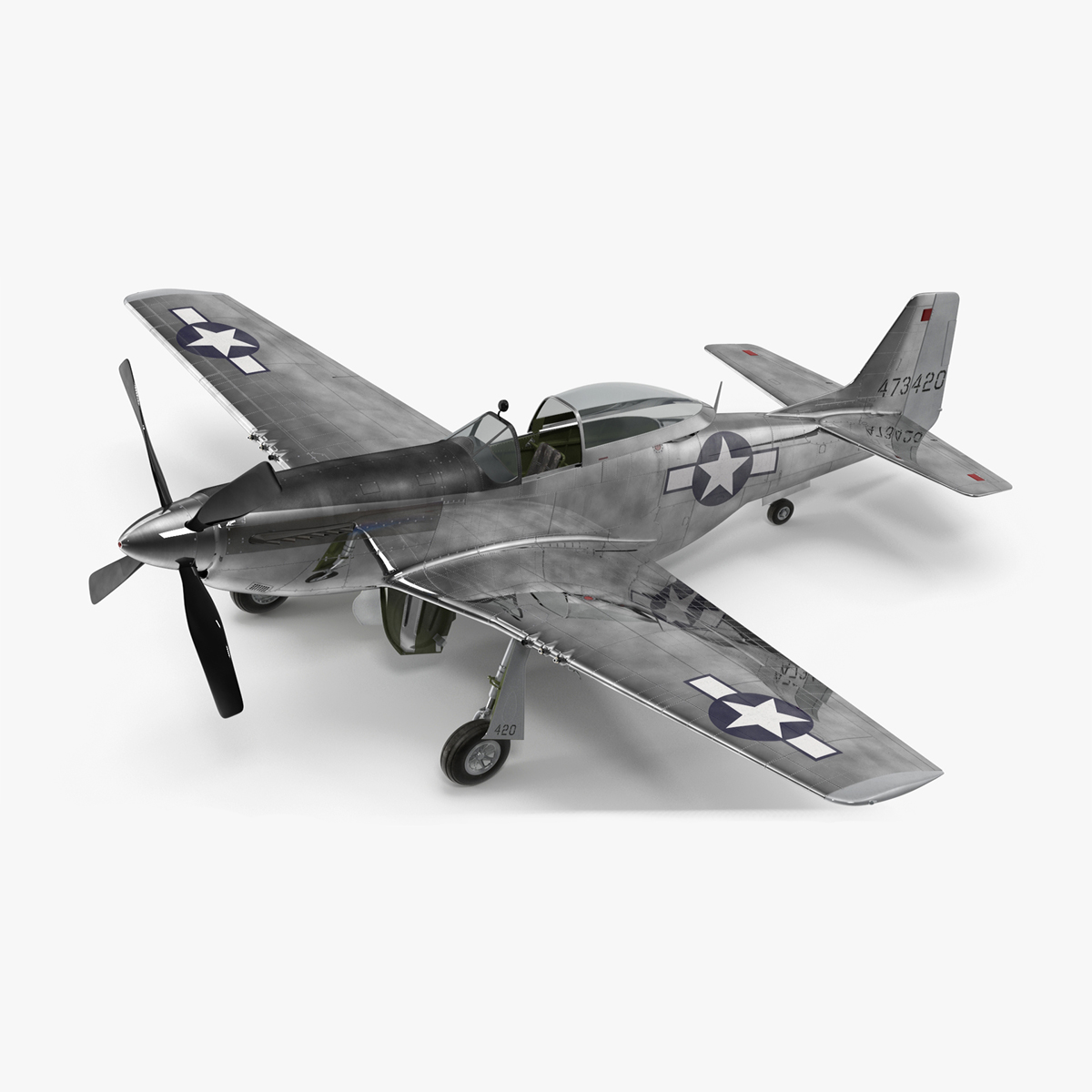3D model North American P-51 Rigged for Cinema 4D