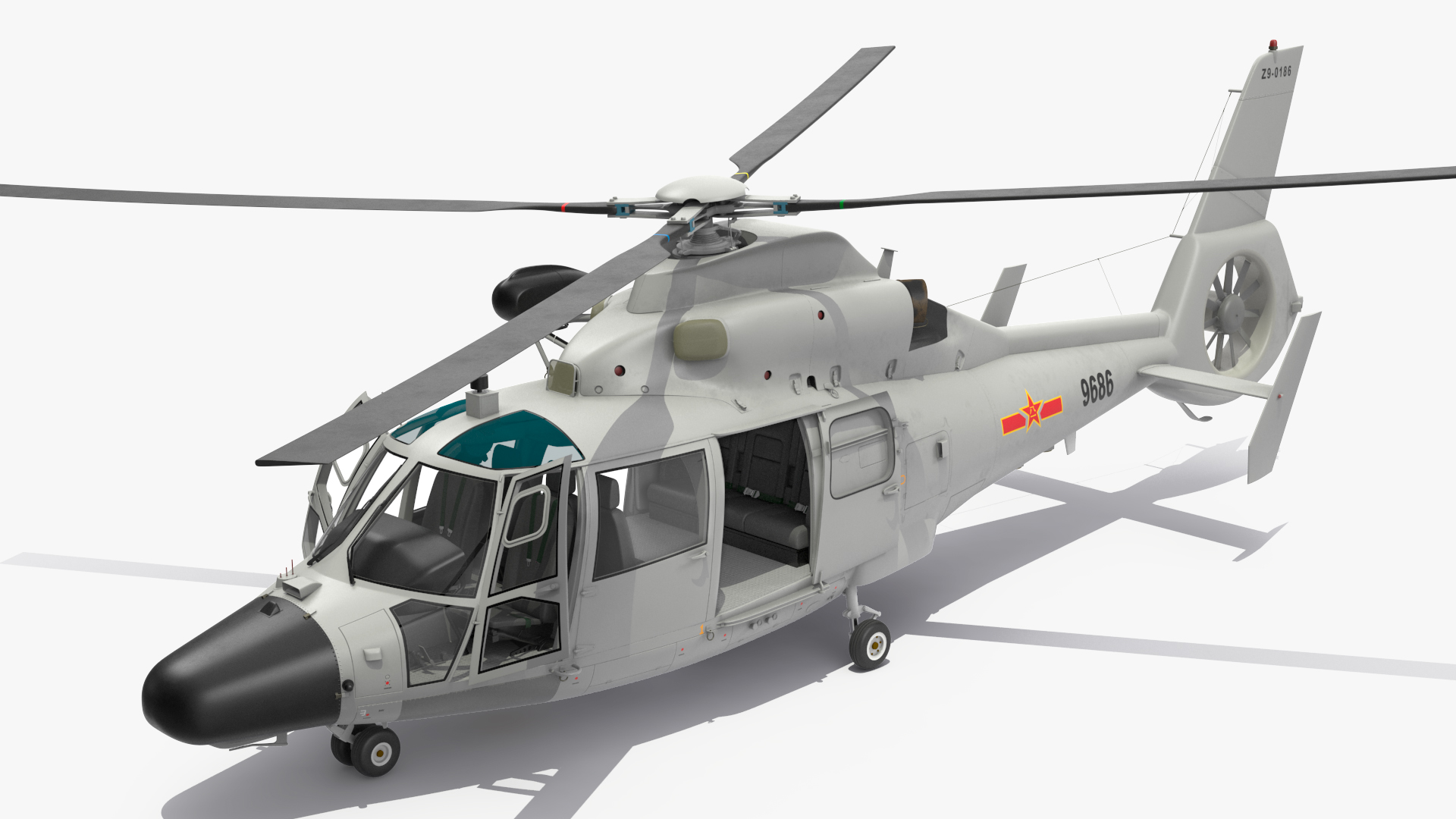 3D Harbin Z-9 Haitun Rigged for Maya model