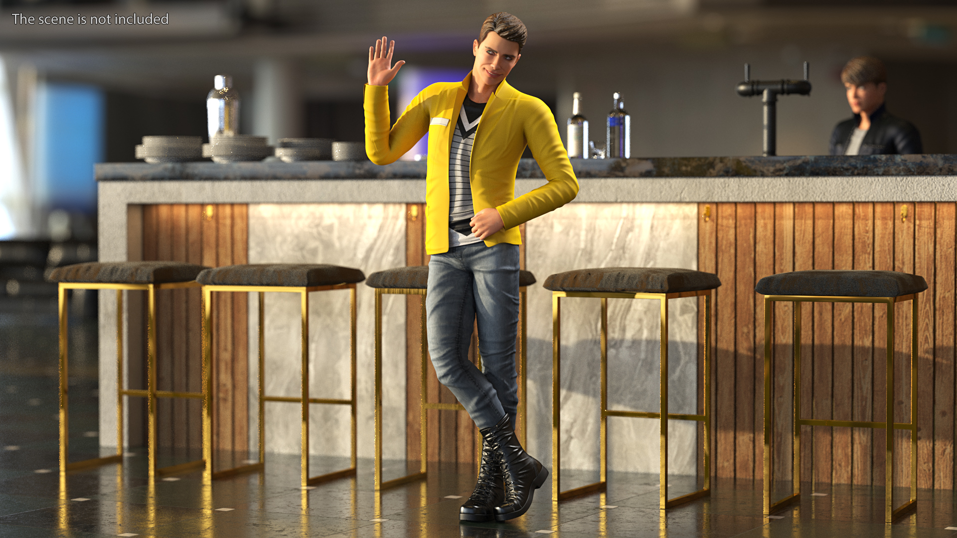 3D Teenage Boy Fashionable Style Standing Pose model