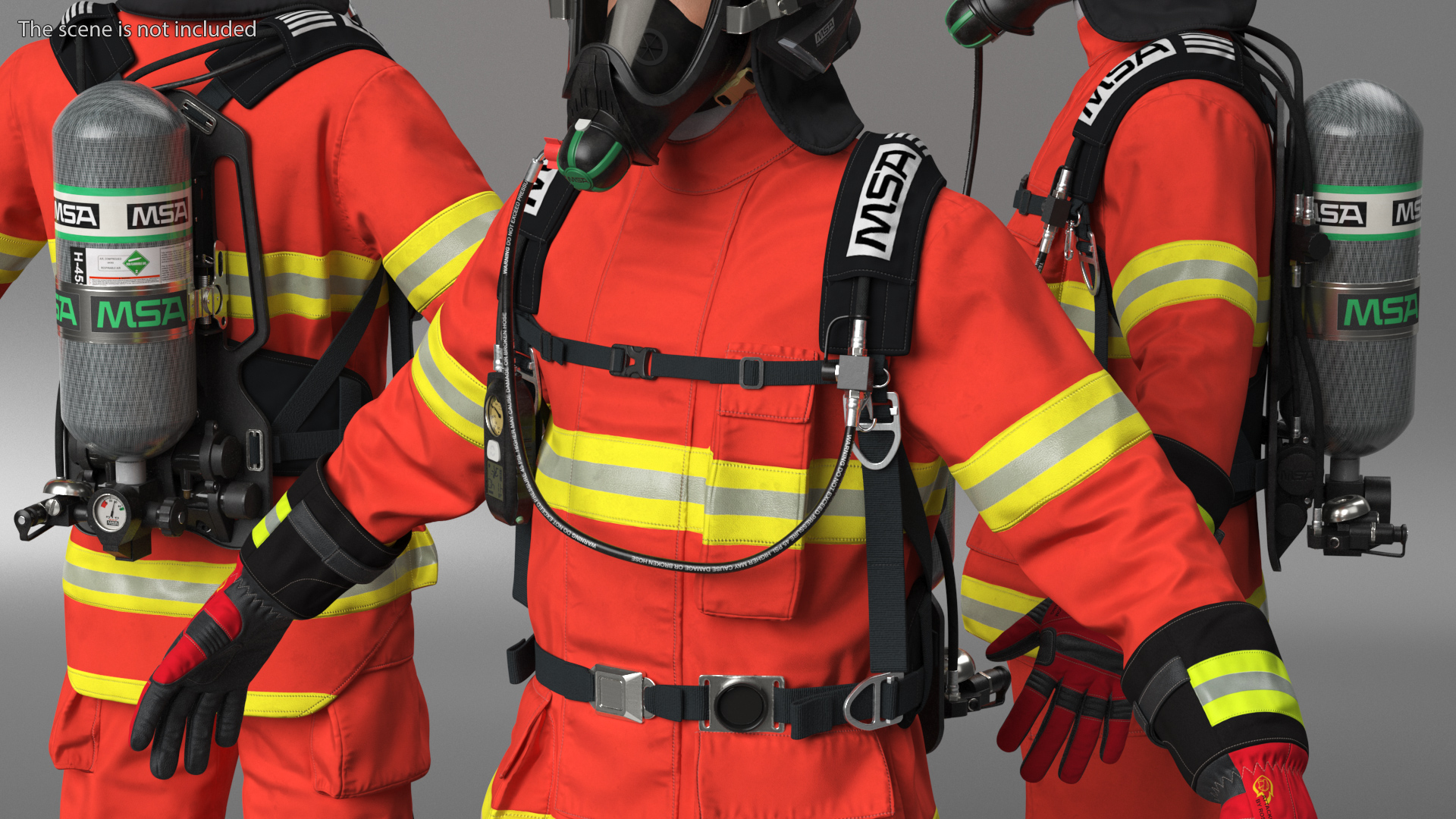3D Firefighter Fully Equipped