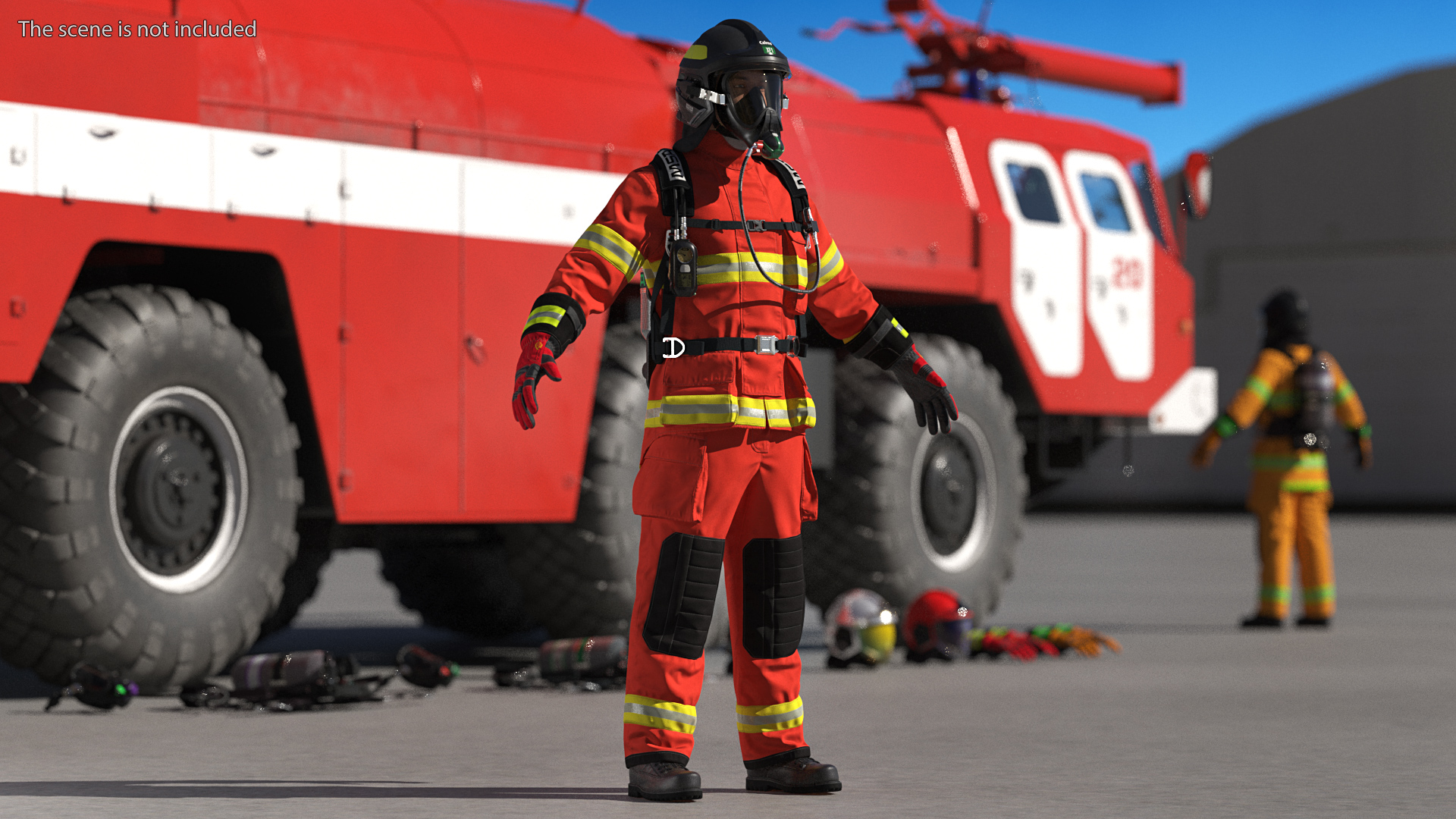3D Firefighter Fully Equipped