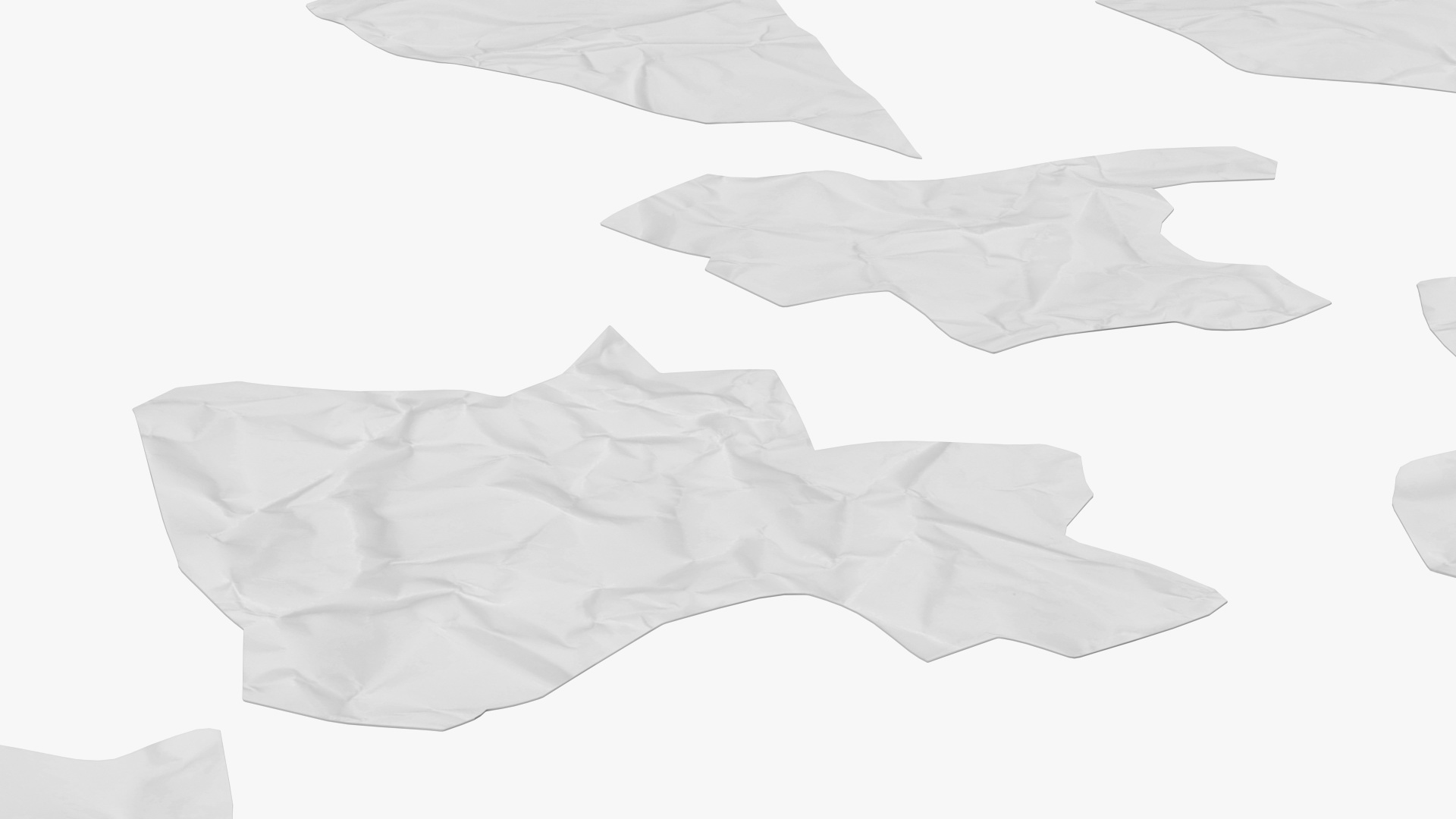 3D White Torn Paper Pieces model