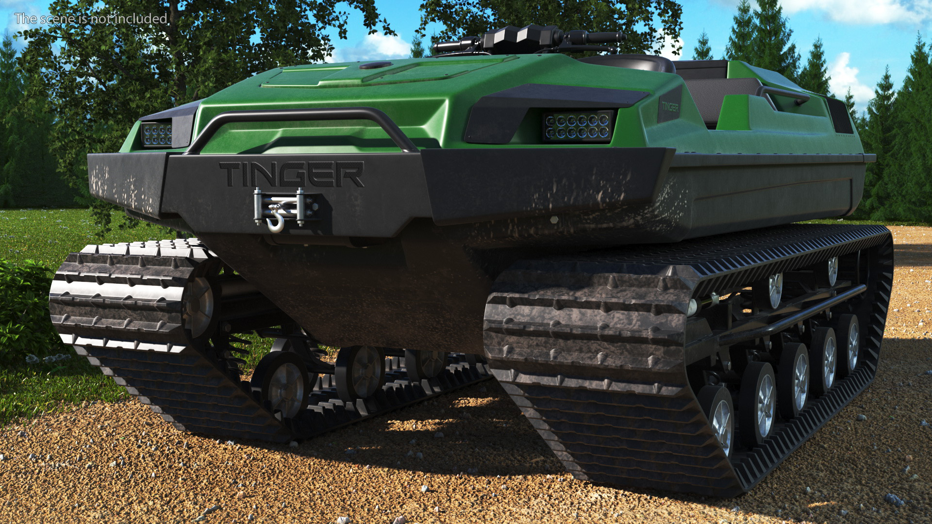 ATV Tinger Track No Roof Dirty Rigged 3D