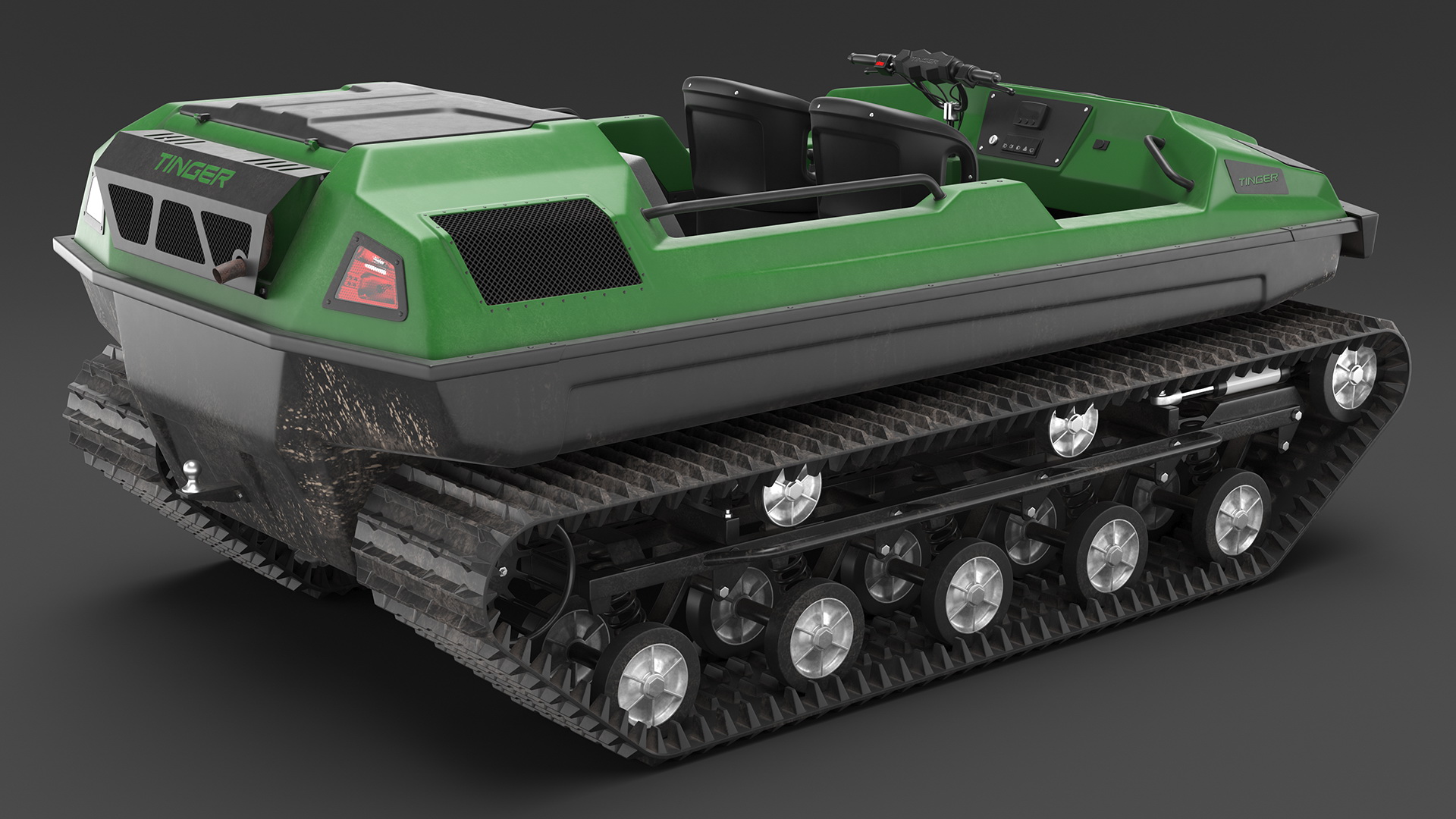 ATV Tinger Track No Roof Dirty Rigged 3D