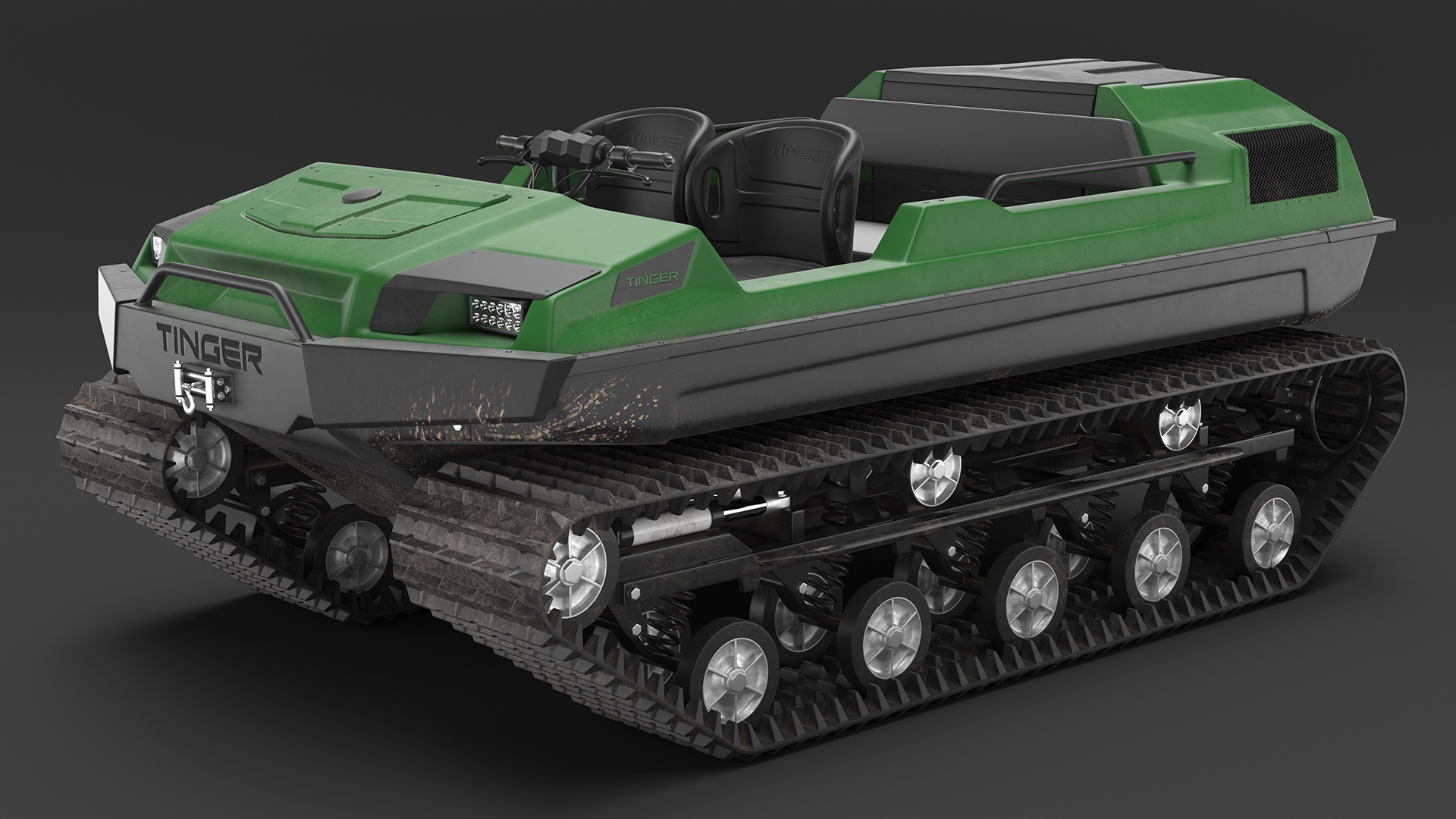 ATV Tinger Track No Roof Dirty Rigged 3D