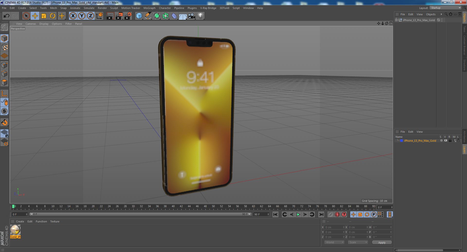 iPhone 13 Pro Max Gold 3D