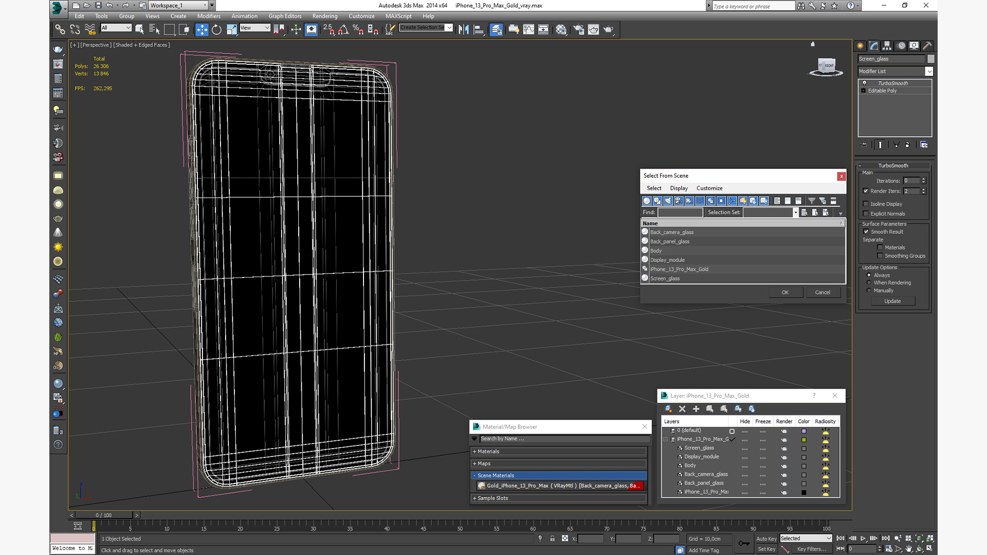 iPhone 13 Pro Max Gold 3D