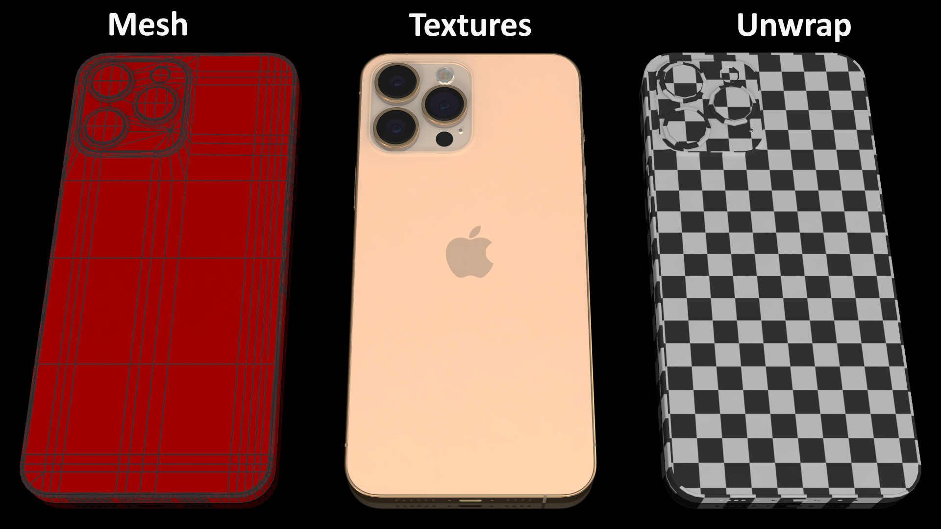 iPhone 13 Pro Max Gold 3D