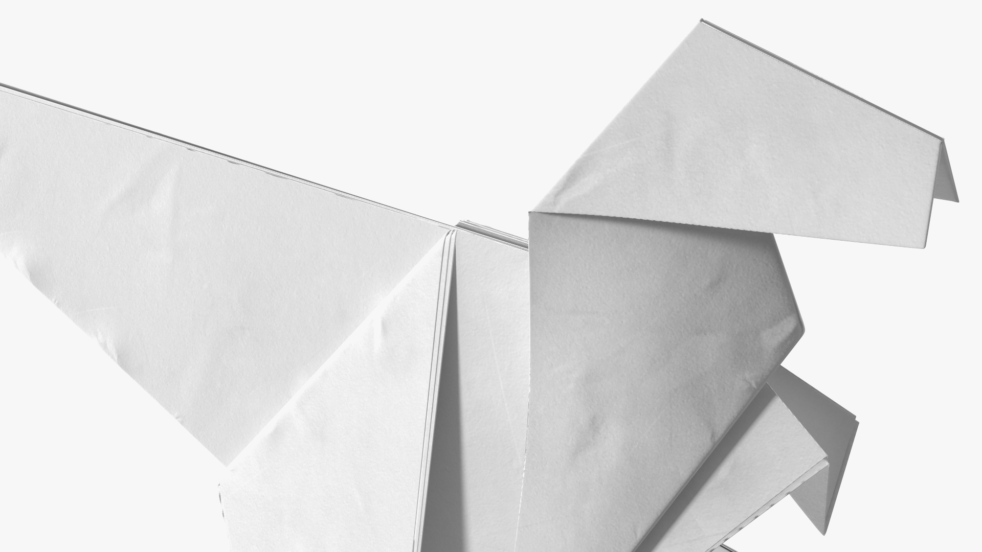 White Origami Dinosaur 3D