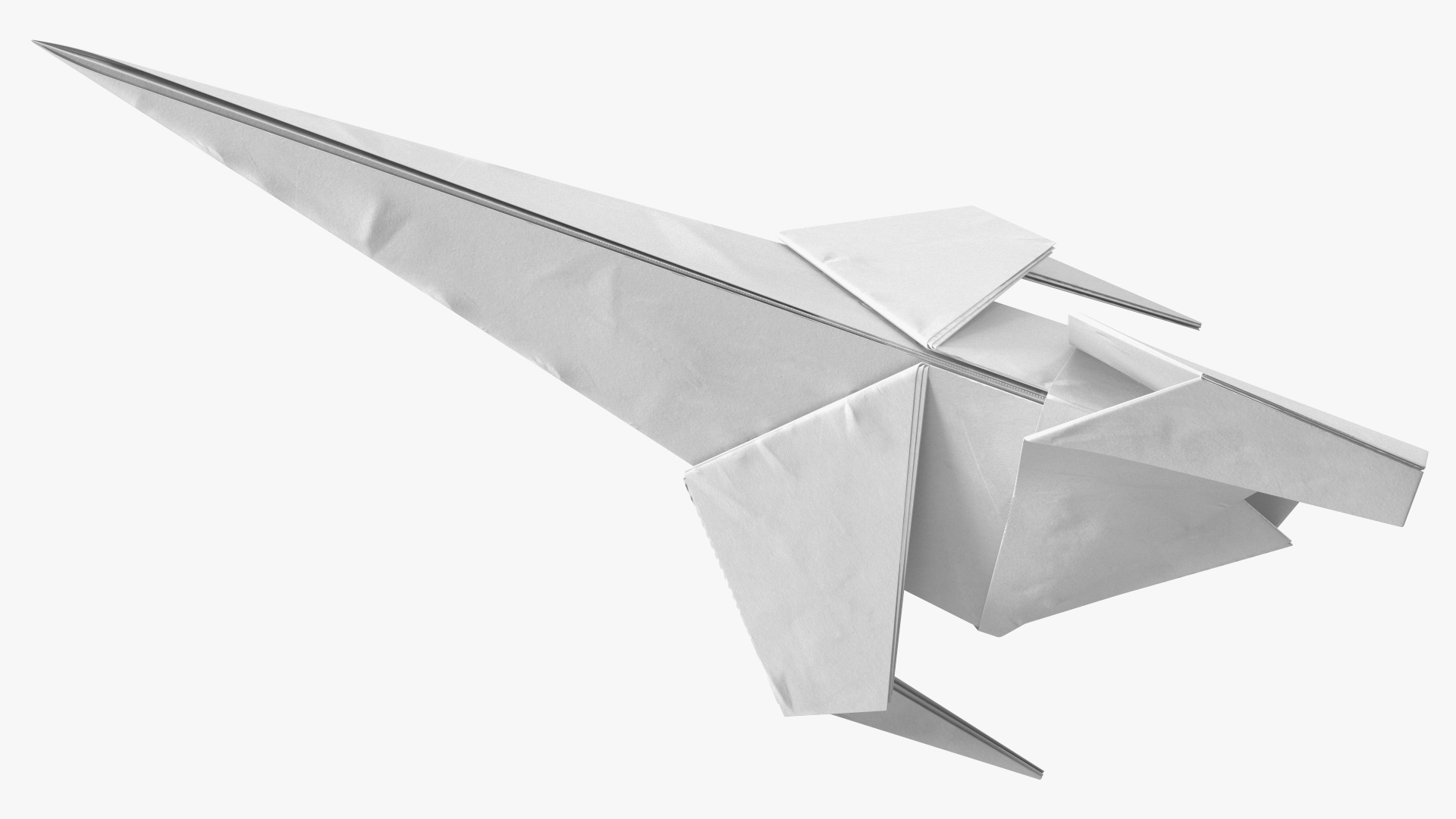 White Origami Dinosaur 3D