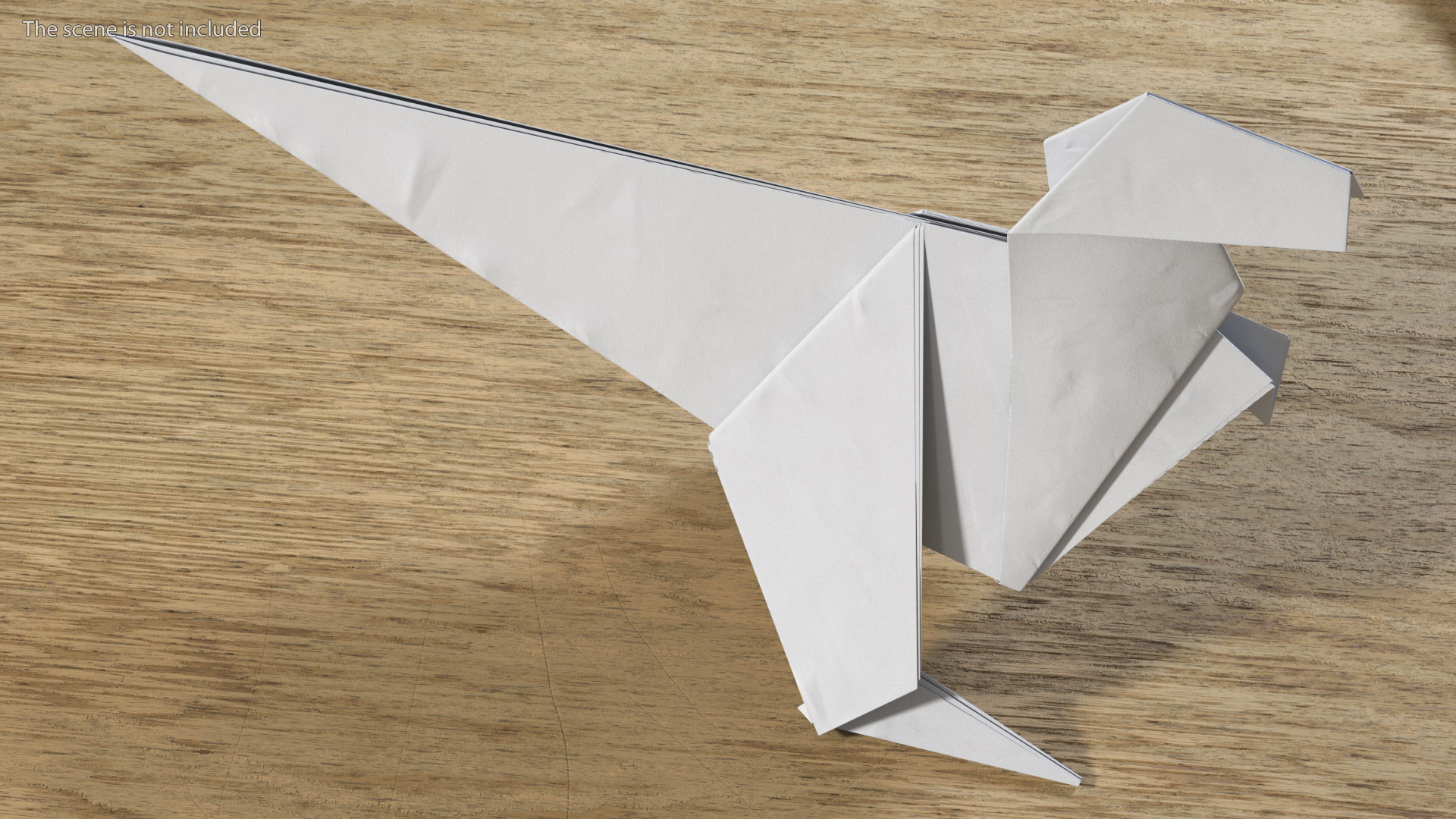 White Origami Dinosaur 3D