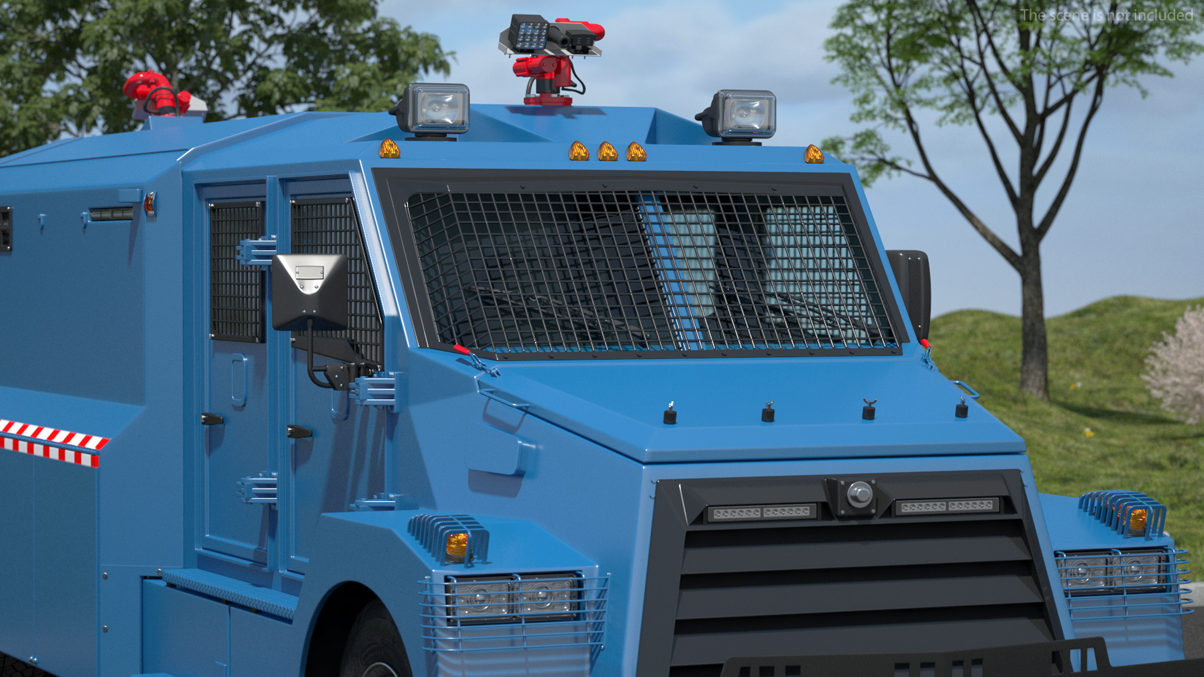 Anti Riot Vehicle Blue Rigged 3D model