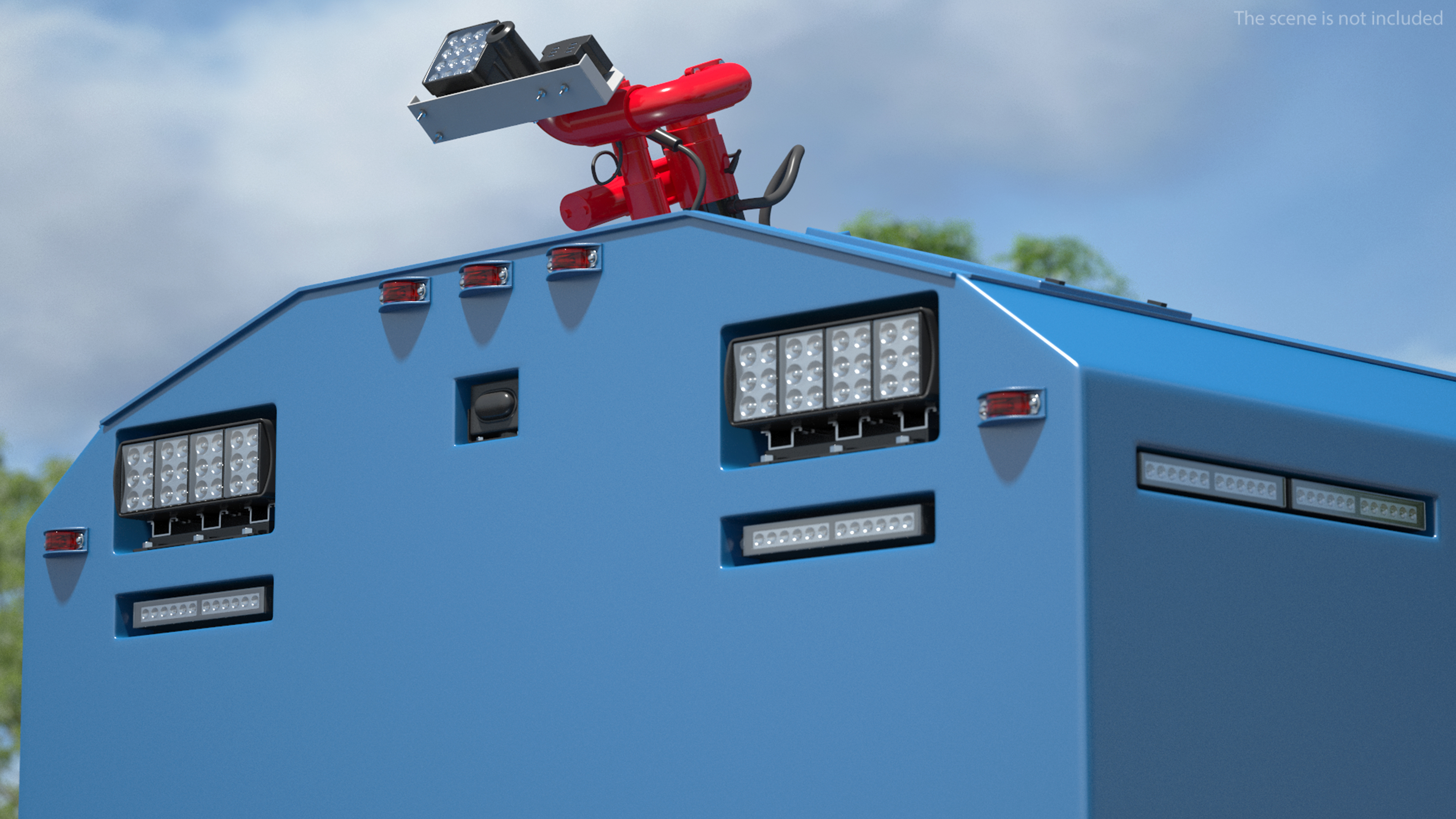 Anti Riot Vehicle Blue Rigged 3D model