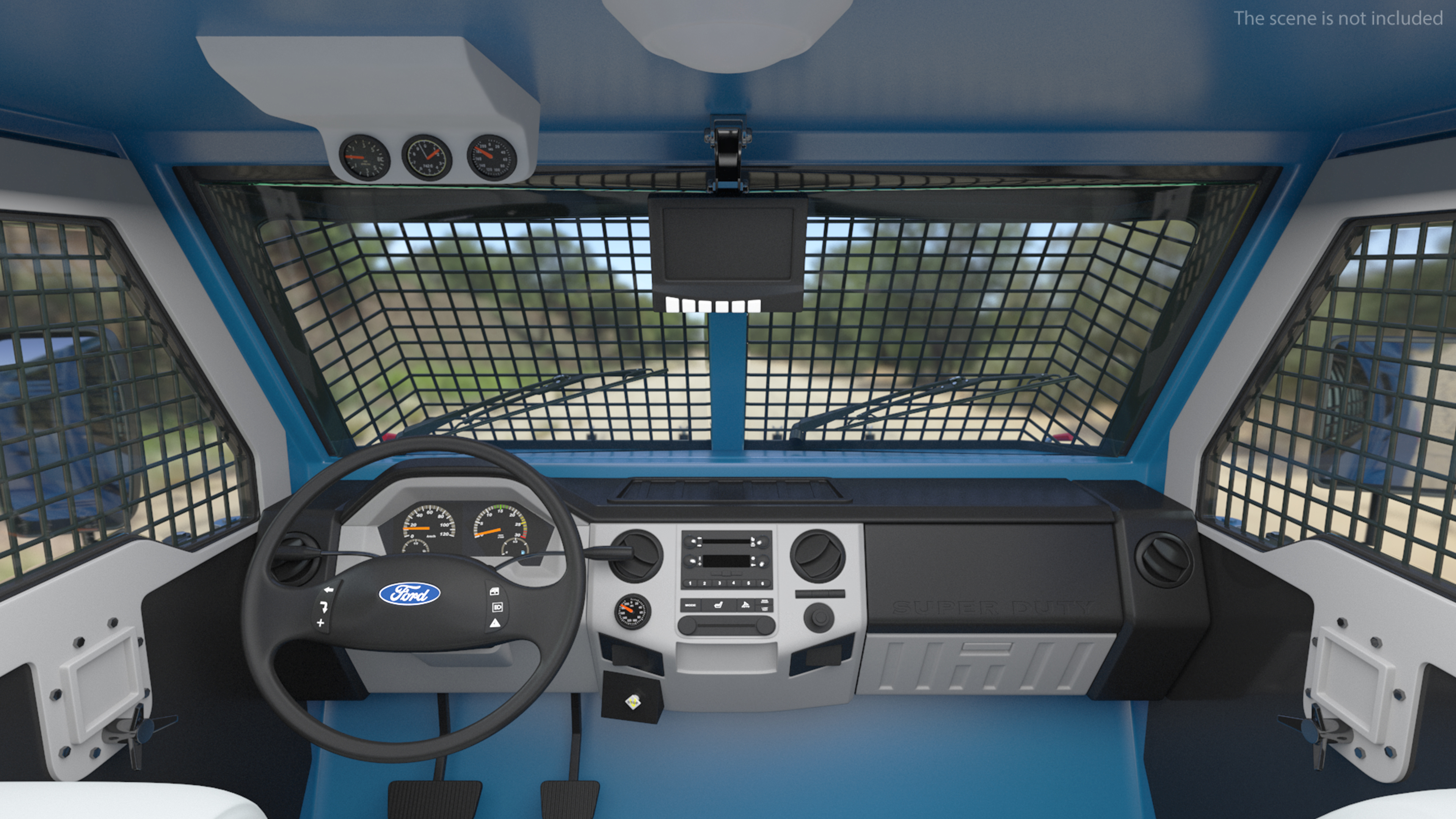 Anti Riot Vehicle Blue Rigged 3D model