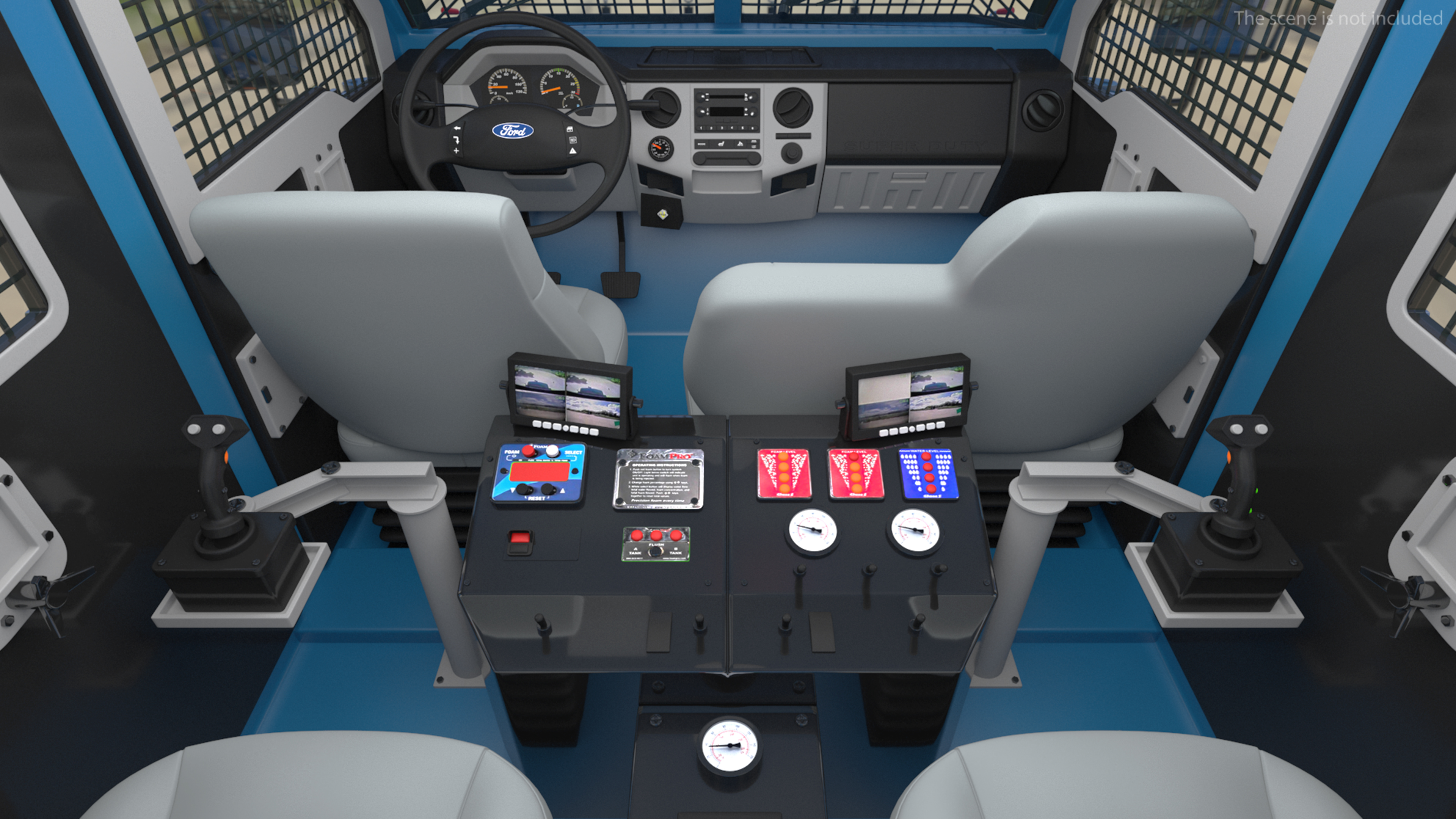 Anti Riot Vehicle Blue Rigged 3D model